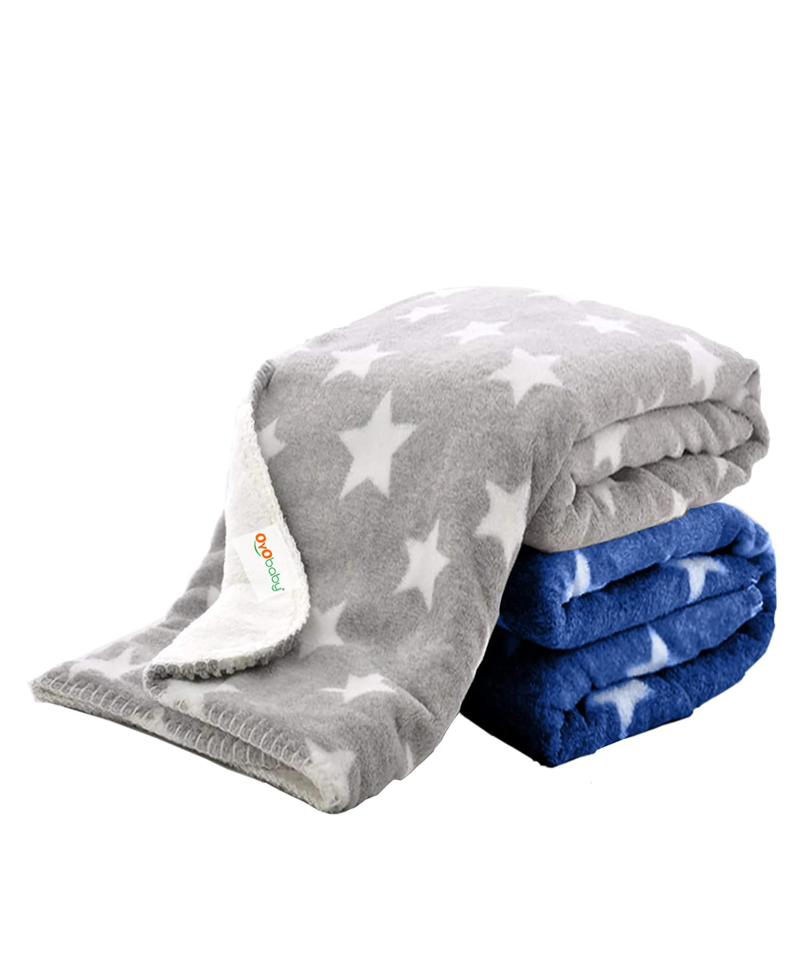 Oyo Baby Fleece Ultrasoft Baby Blankets Set of 2 Dark Blue and Grey for Babies-picture-14