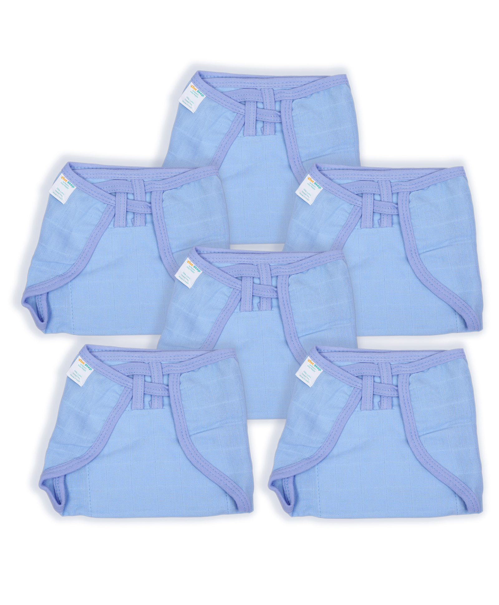 1st Step Washable and 100% Cotton Nappies (Blue New Born)-picture-3