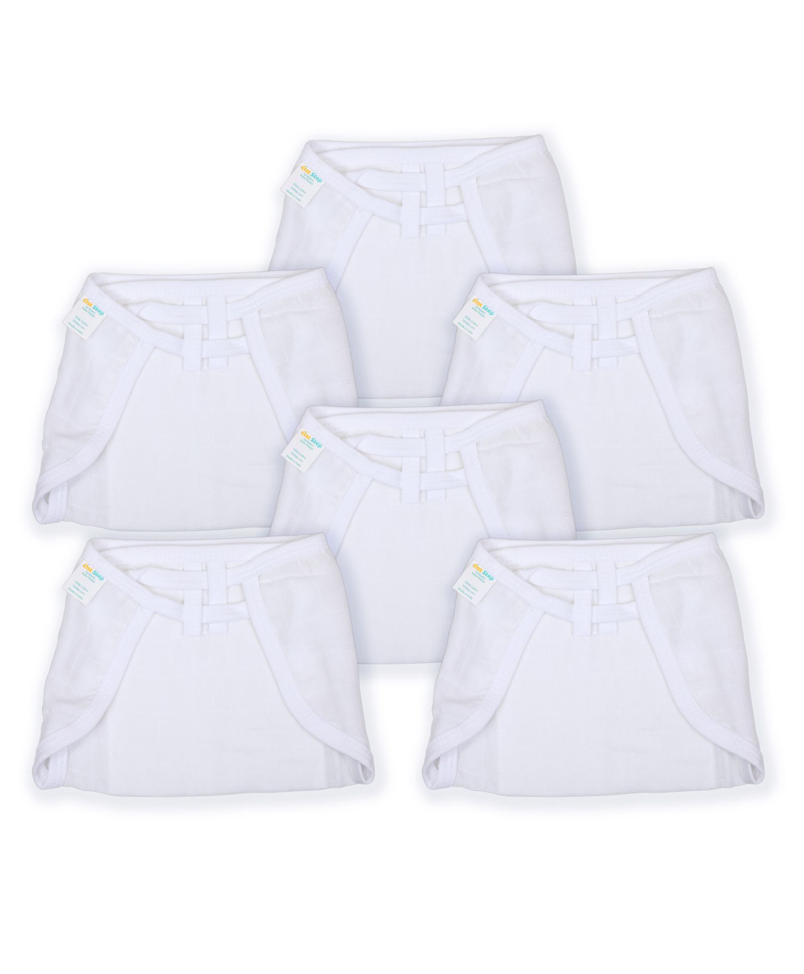 1st Step Washable and 100% Cotton Nappies (White, Small)-picture-35