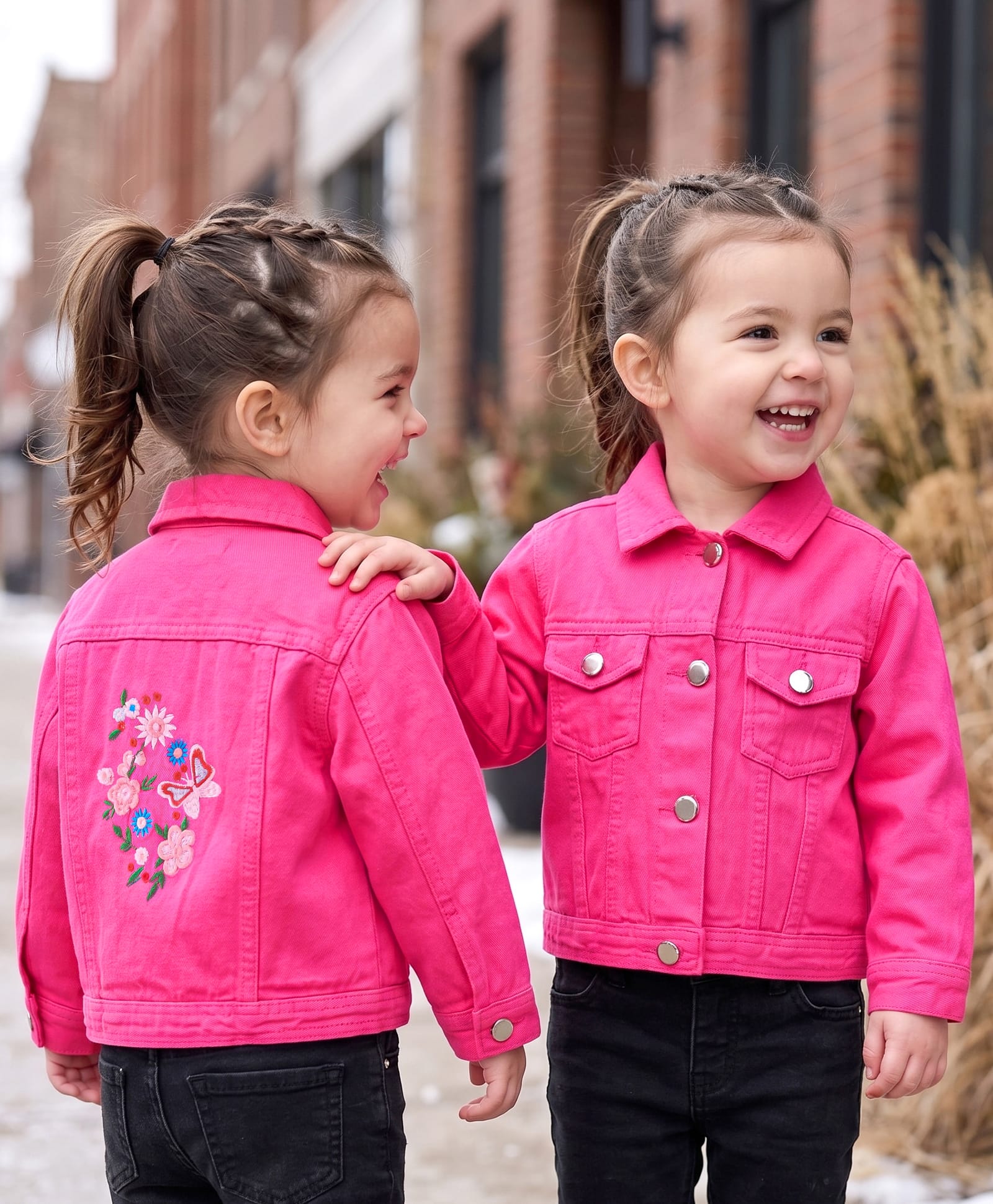 Babyoye 100% Cotton Eco Conscious Full Sleeves Solid Colored Denim Jacket - Pink-image-31