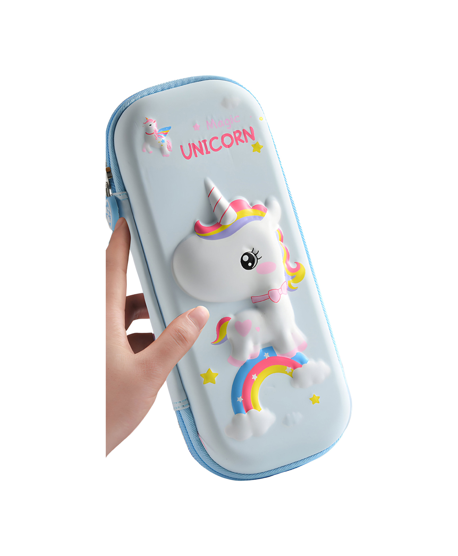 Bembika 3D Unicorn Design Pencil Box For School Kids Girls And BoysSky Blue-picture-28