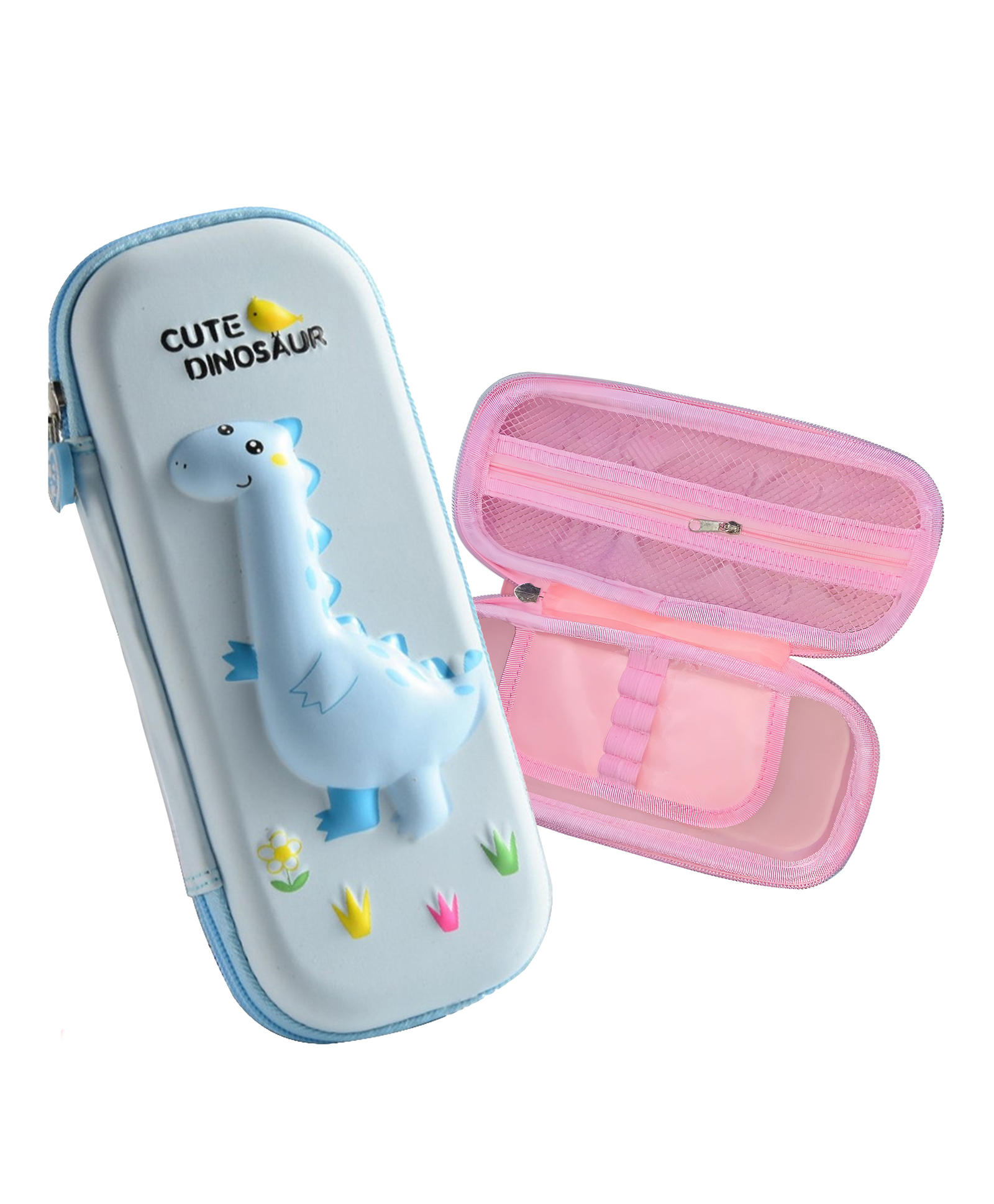 Bembika 3D Dino Design Pencil Box For School Kids Girls And BoysLight Blue-picture-46