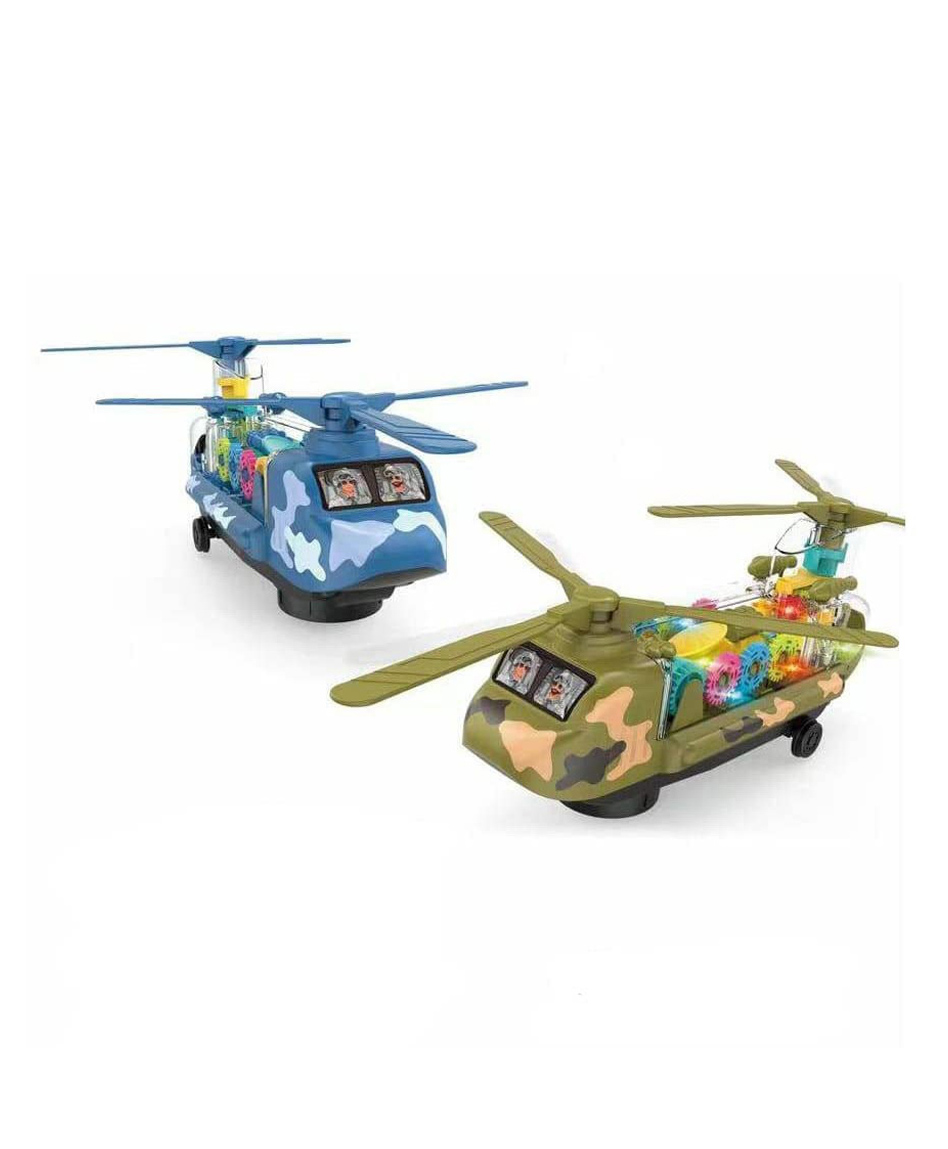 AKN TOYS Battery Operated Transparent Gear Transporter Helicopter - (Color May Vary)-picture-27