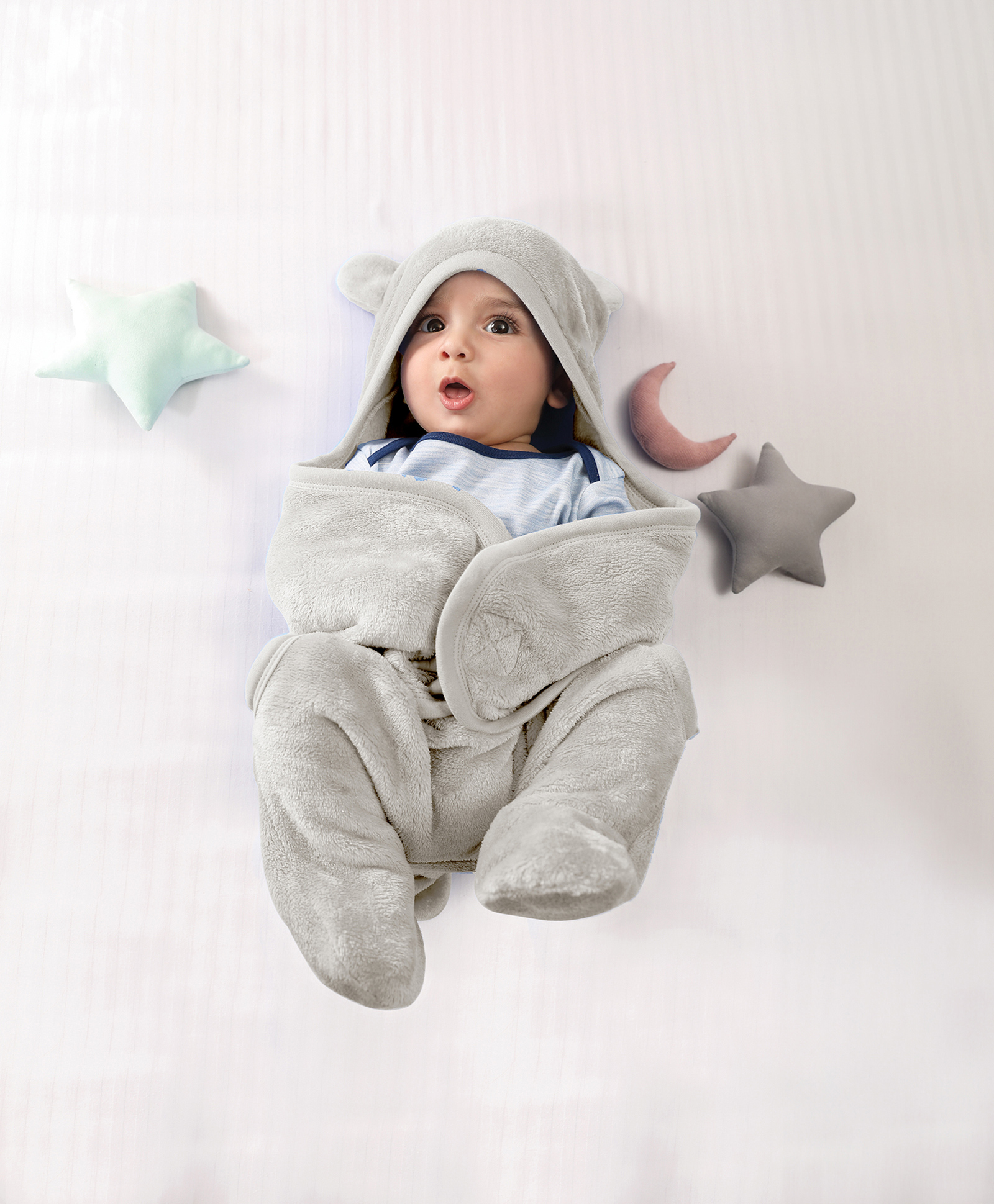 Mi Arcus Flurry Knitted Hooded Blanket - Grey-image-4