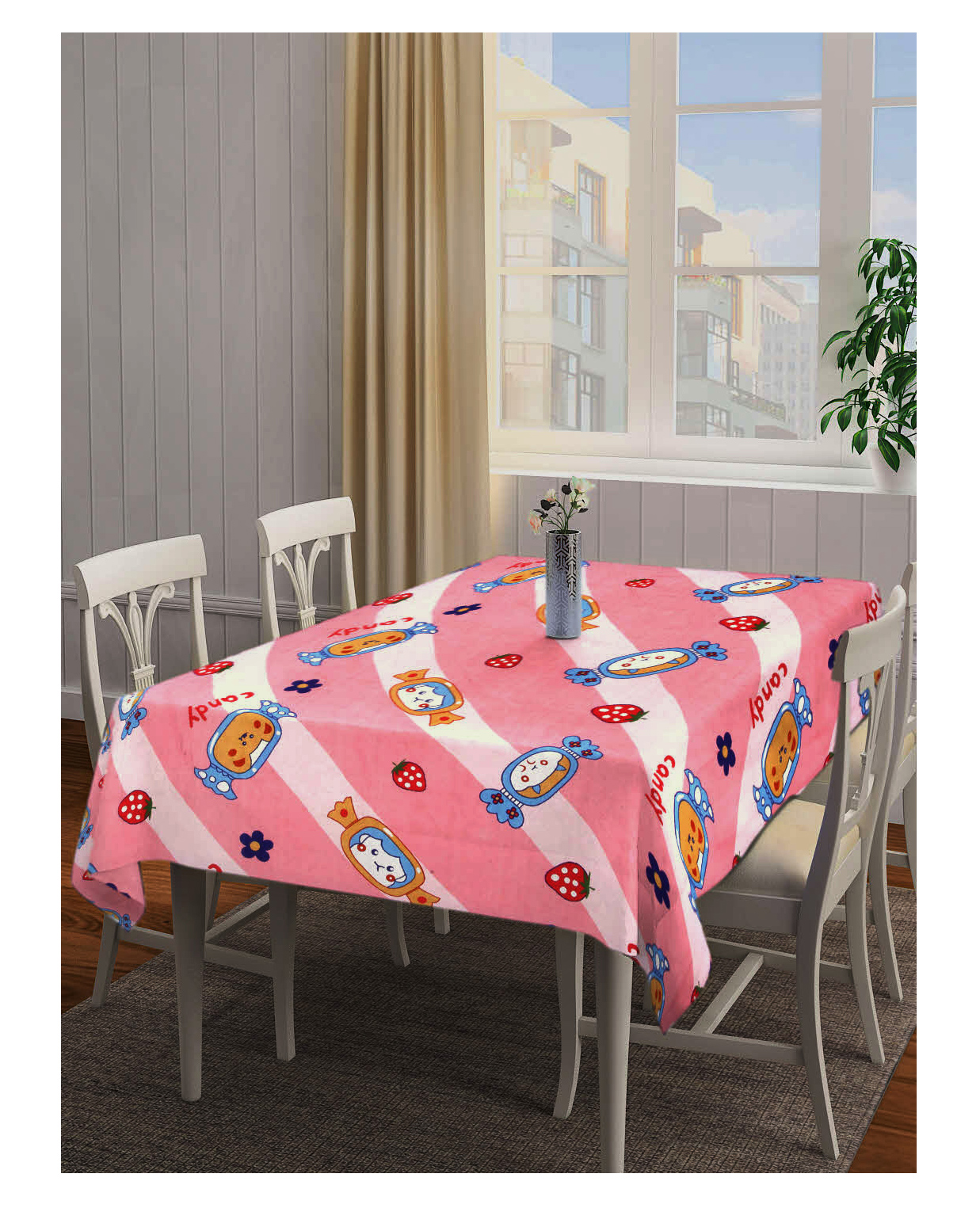 Arrabi TC Cotton Blend 6 Seater Table Cover Artc 1062 - Multicolor-image-4