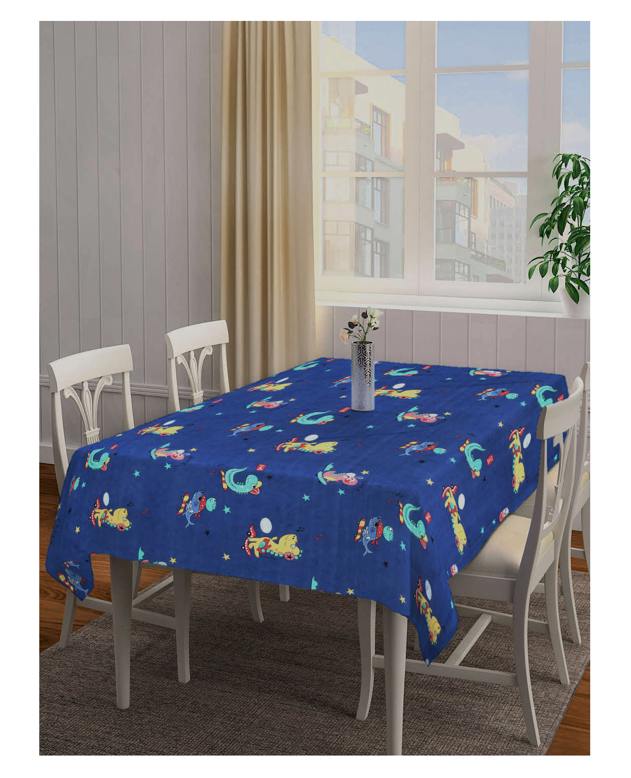 Arrabi TC Cotton Blend 6 Seater Table Cover Artc 1062 - Multicolor-picture-20