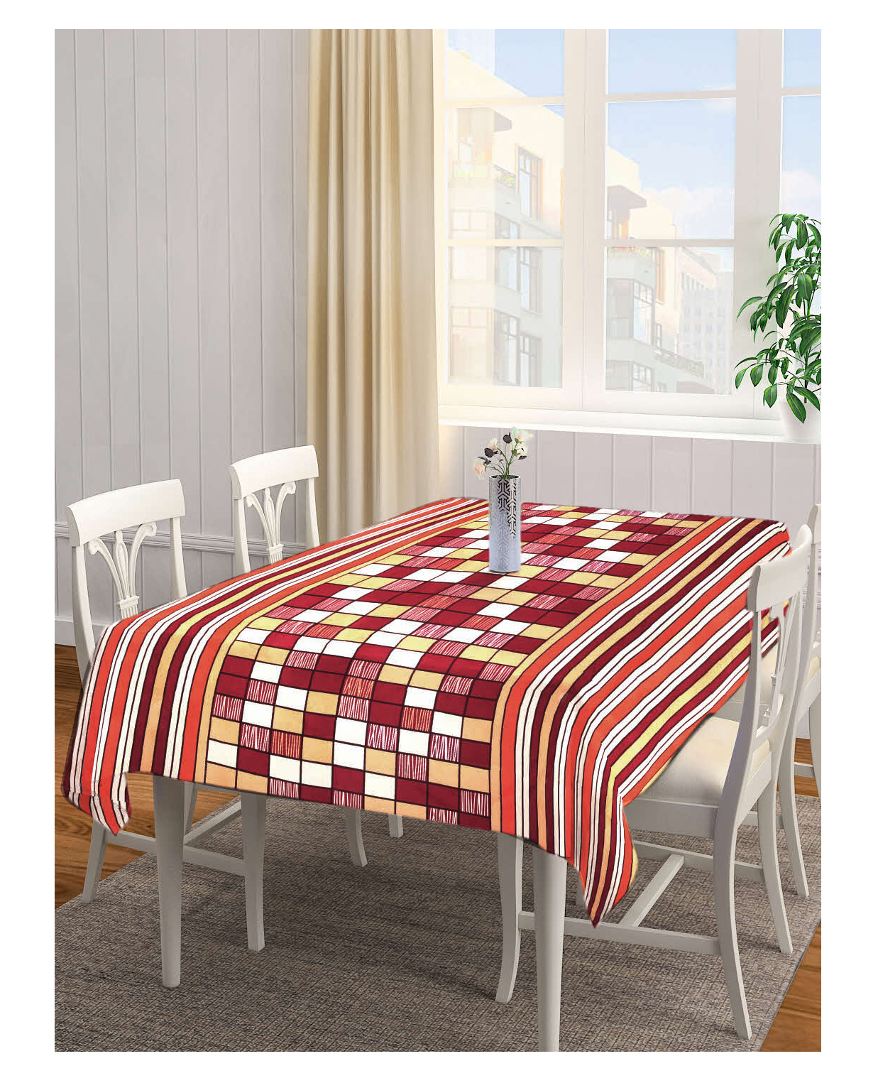 Arrabi TC Cotton Blend 6 SEATER Table Cover ARTC 1068 - Multicolor-picture-22