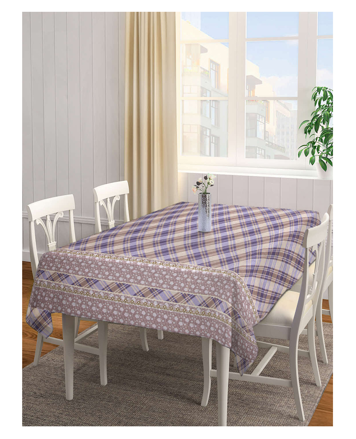 Arrabi TC Cotton Blend 6 Seater Table Cover Artc - Multicolor-picture-27