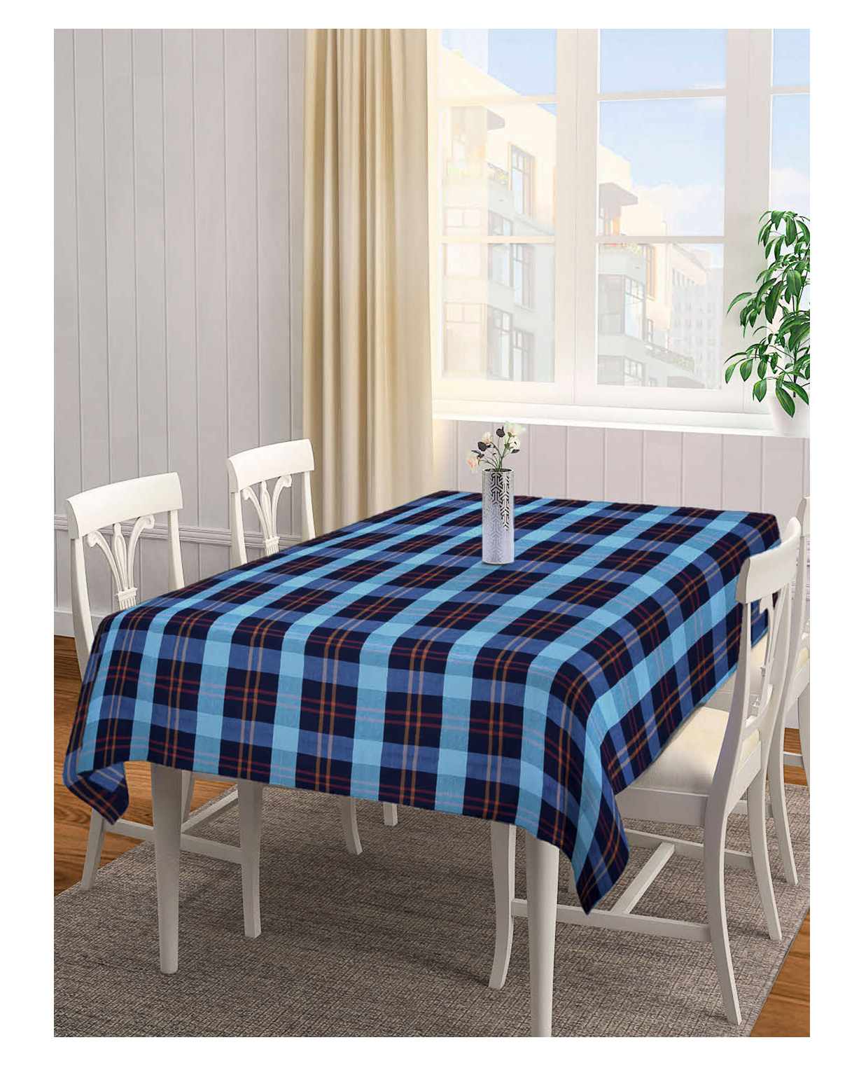 Arrabi TC Cotton Blend 6 Seater Table Cover Artc - Blue-picture-25