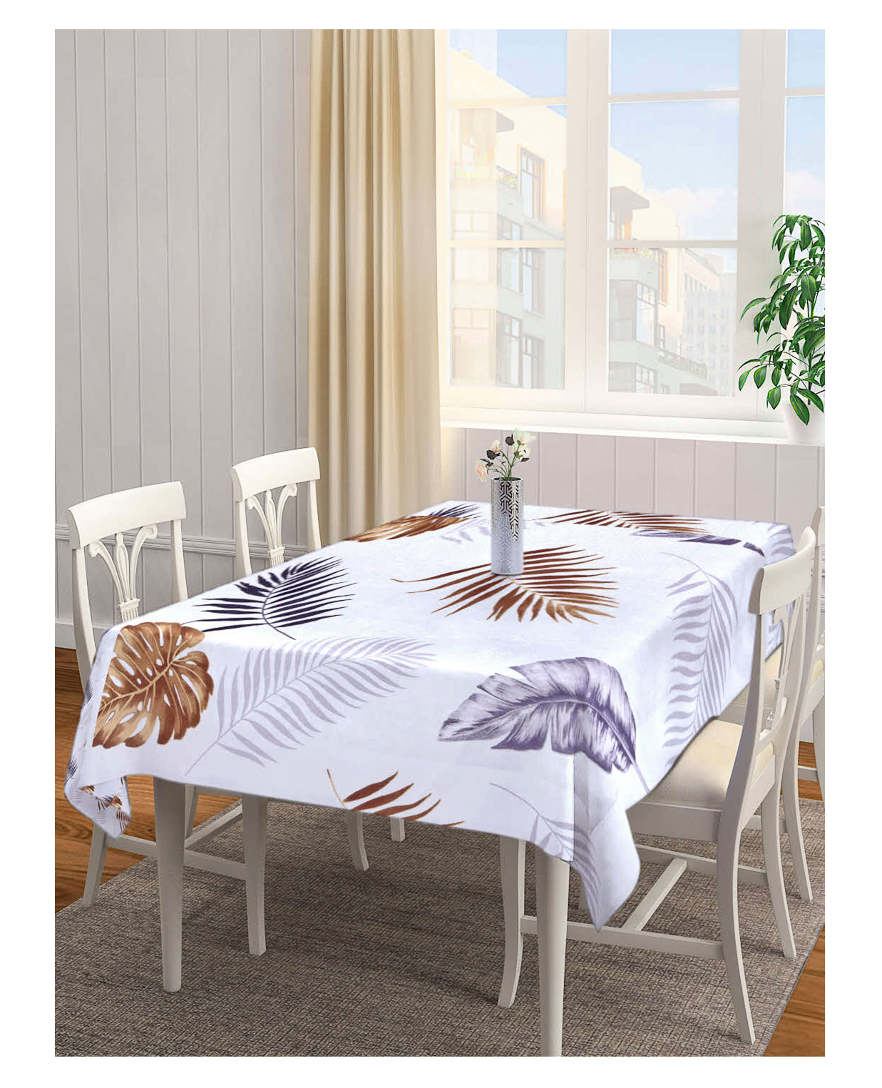 Arrabi Floral TC Cotton Blend 6 Seater Table Cover Artc - Multicolor-image-33