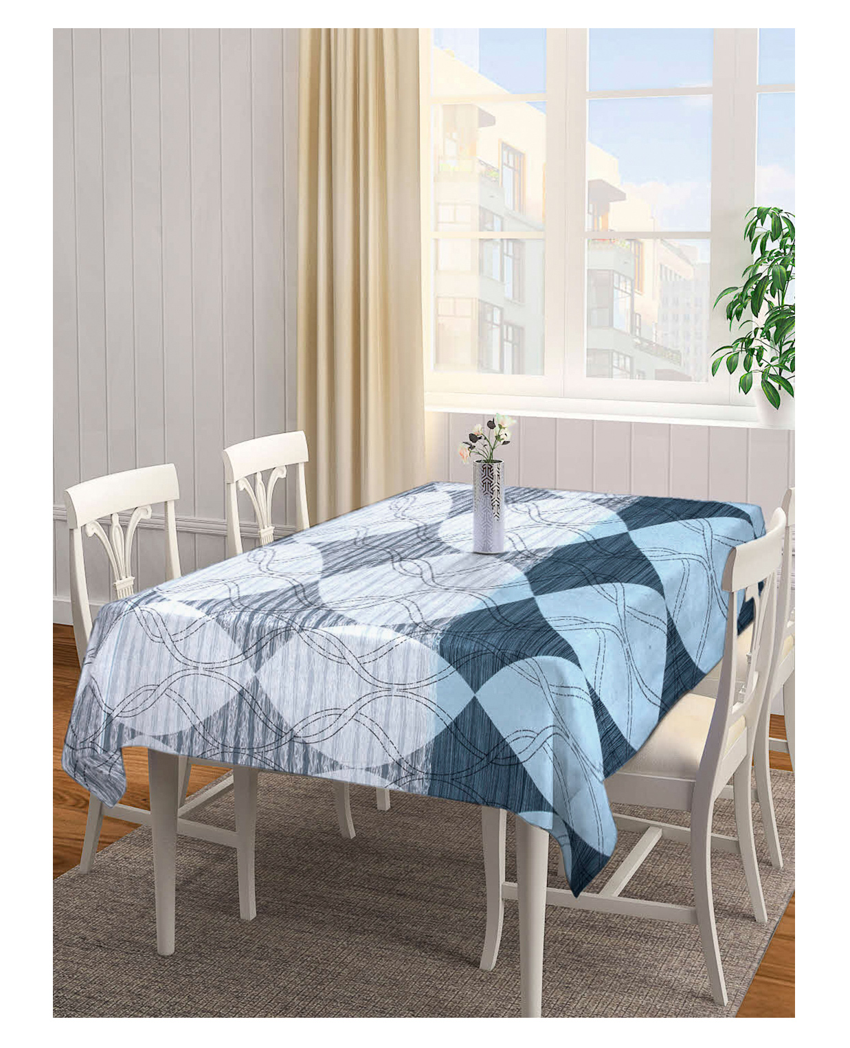 Arrabi Multi Graphic TC Cotton Blend 6 SEATER Table Cover ARTC-1115-Multi-picture-17
