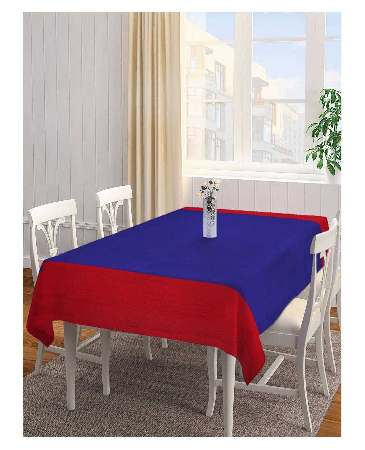 Arrabi Red Stripes Handwoven Cotton 8 SEATER Table Cover ARTC-1120-Red-image-25
