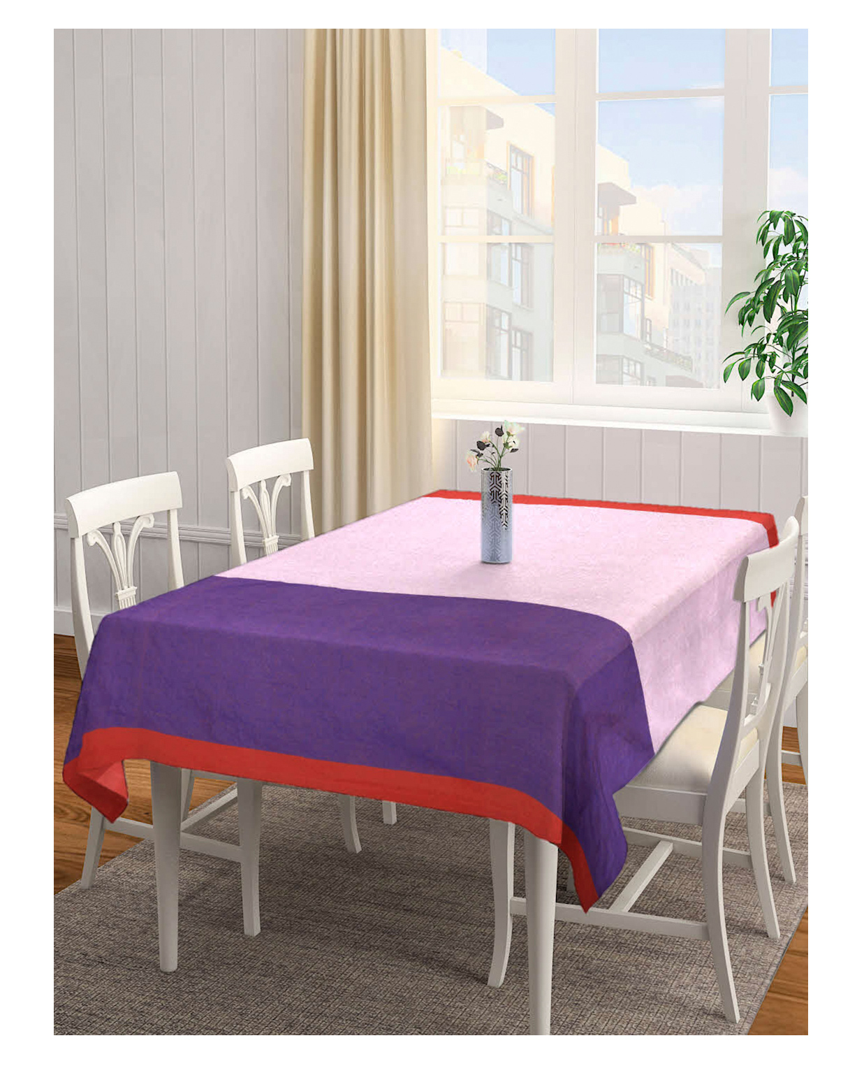 Arrabi Multi Stripes Handwoven Cotton 8 Seater Table Cover Artc-1212-Multicolour-picture-42