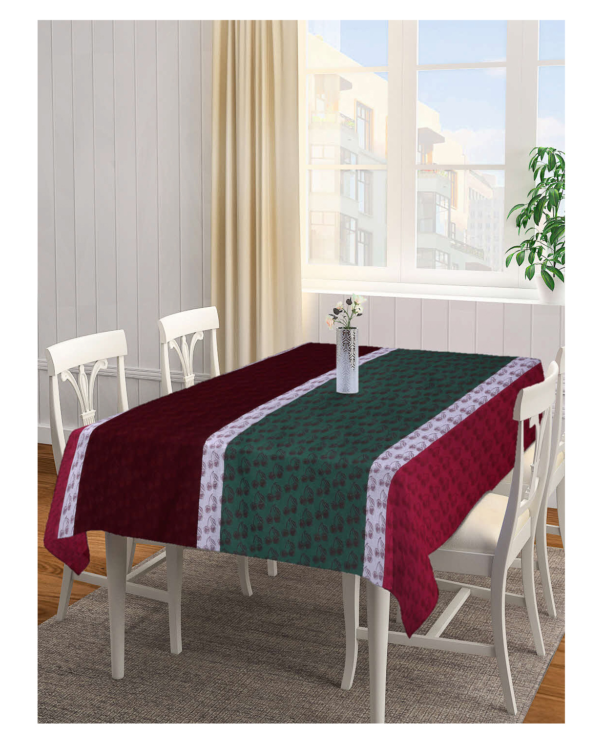 Arrabi Multi Graphic Handwoven Cotton 6 Seater Table Cover ARTC-1230-Multi-image-19