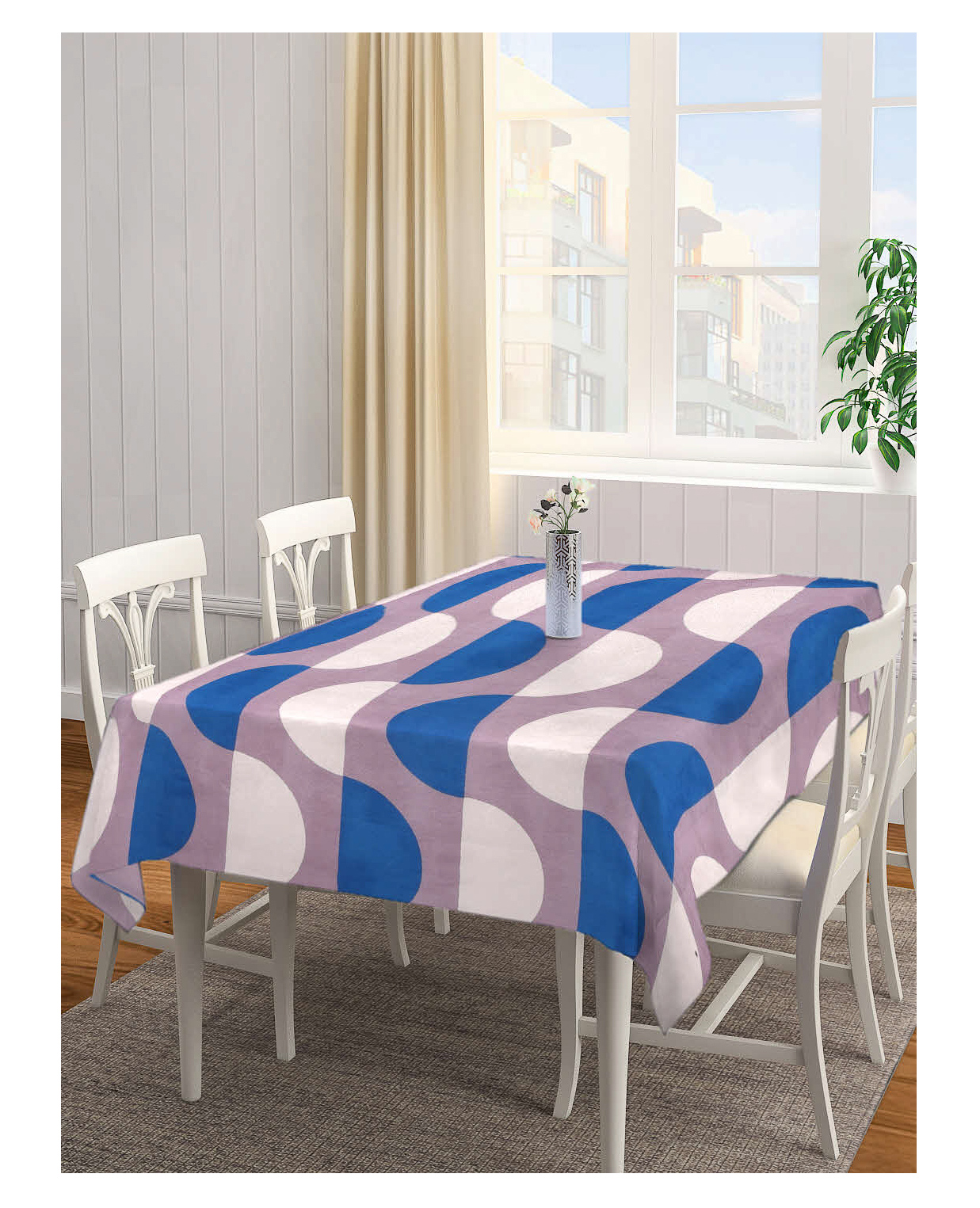 Arrabi Multi Abstract Cotton Blend 8 Seater Table Cover ARTC-1253-Multi-image-47