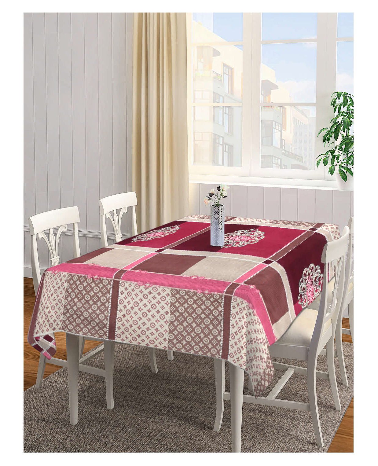 Arrabi Multi Indian Cotton Blend 8 Seater Table Cover ARTC 1259 - Multicolor-picture-33
