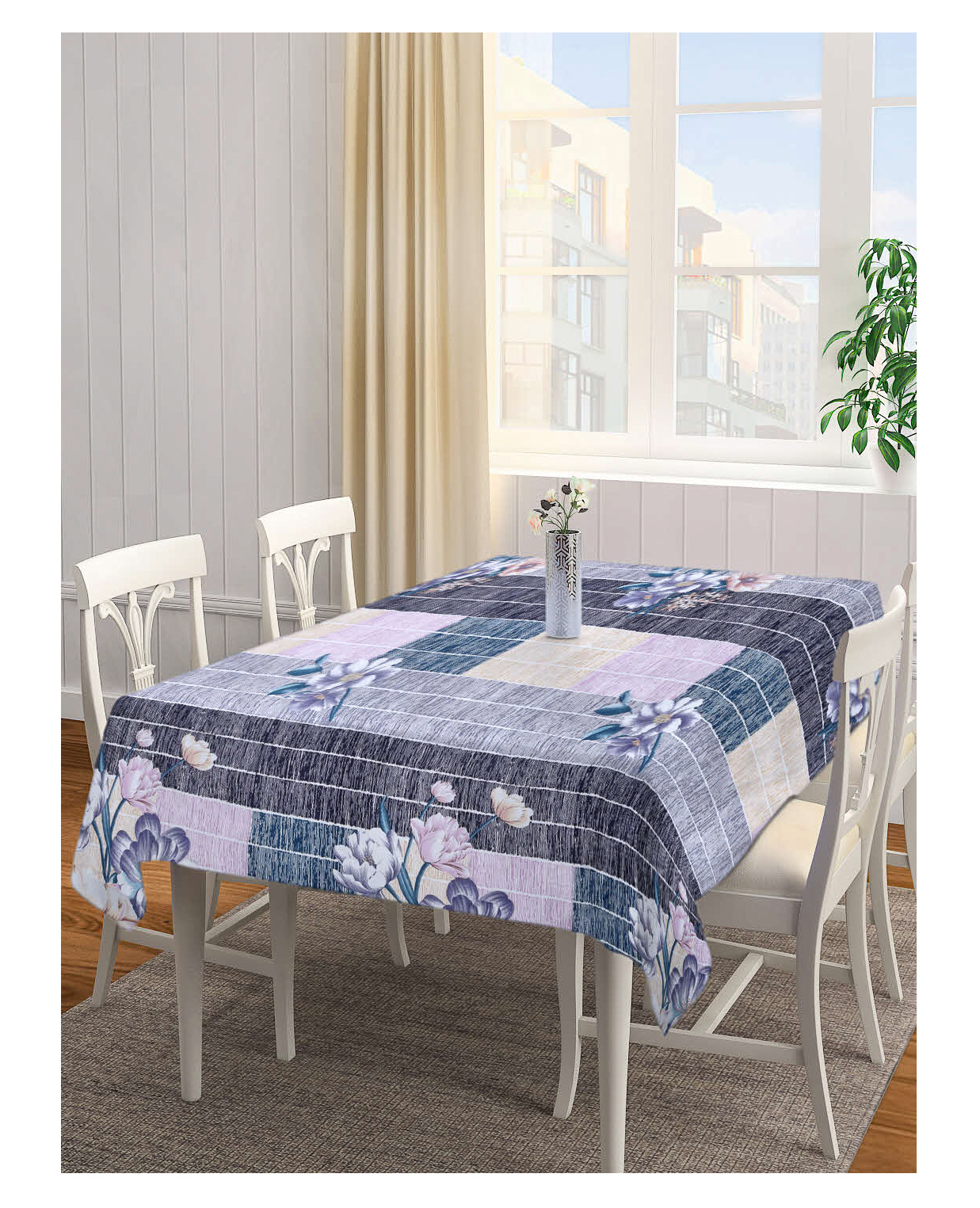 Arrabi Multi Floral Cotton Blend 8 SEATER Table Cover ARTC-1297-Multi-picture-39