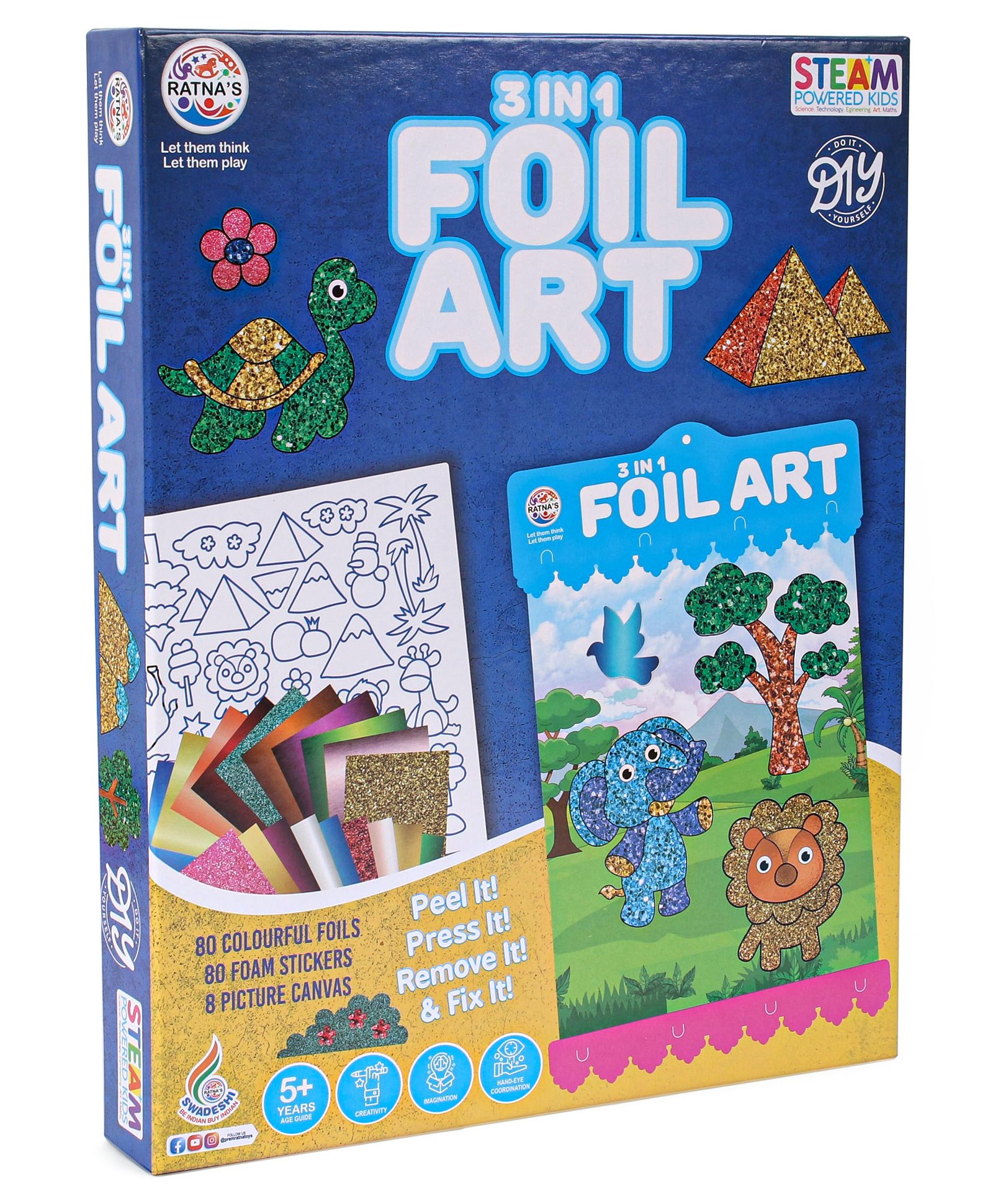 Ratnas 3 in 1 Foil Art Kit - Multicolour-picture-35