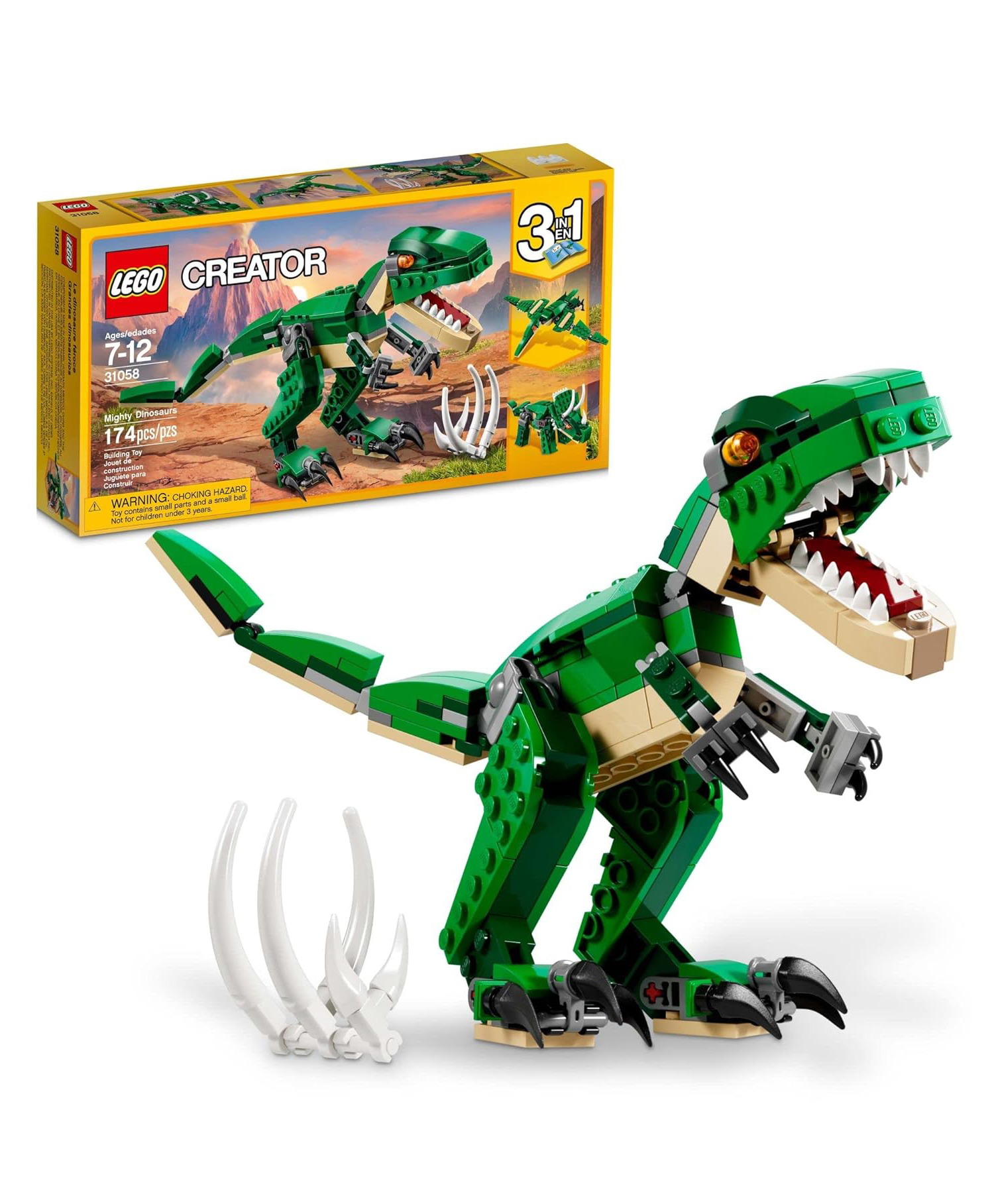 LEGO Creator Mighty Dinosaurs Building Kit Green 174 Pieces - 31058