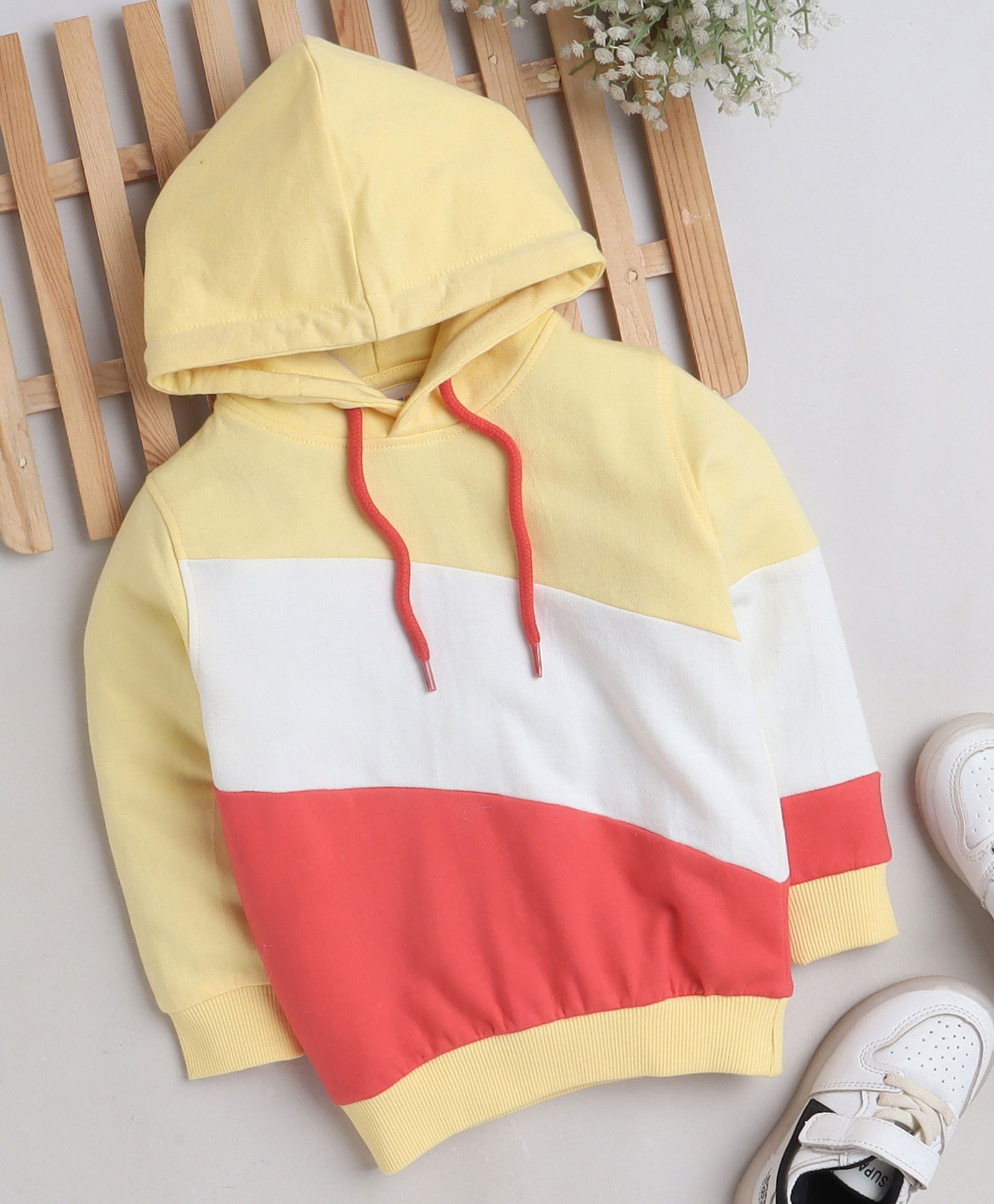 BUMZEE Full Sleeves Colour Blocked Hooded Sweatshirt - Multi Color-image-7