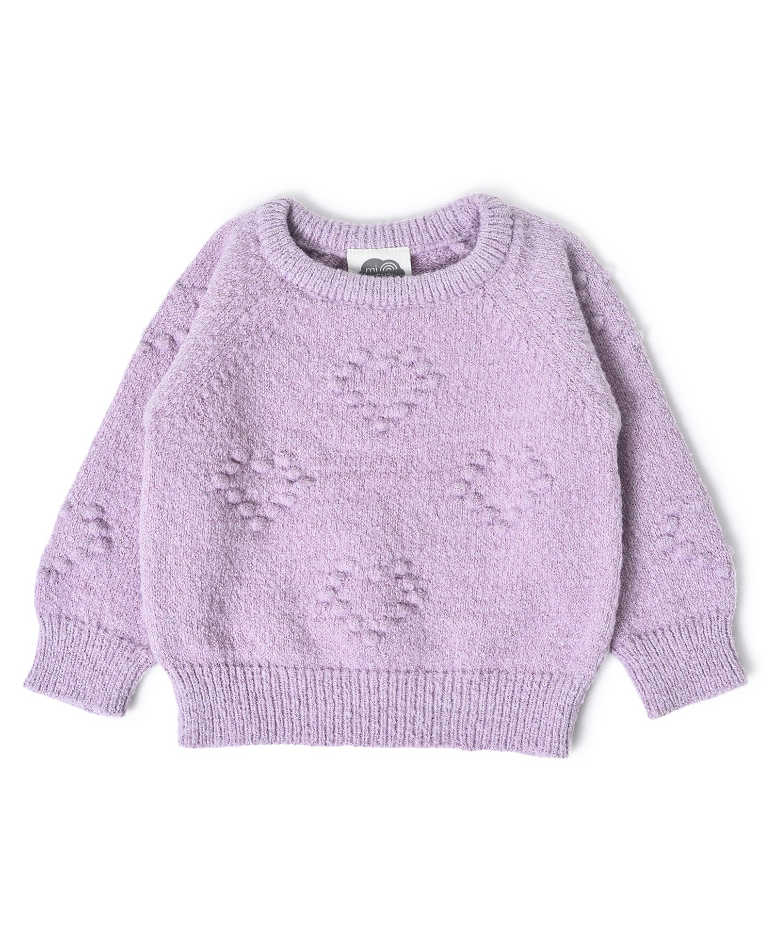 Mi Arcus 53% Polyester 35% Acrylic 8% Polymide 3% Elastane 1 % Full Sleeves Self Design  Winter  Sweater -  Lilac-image-33