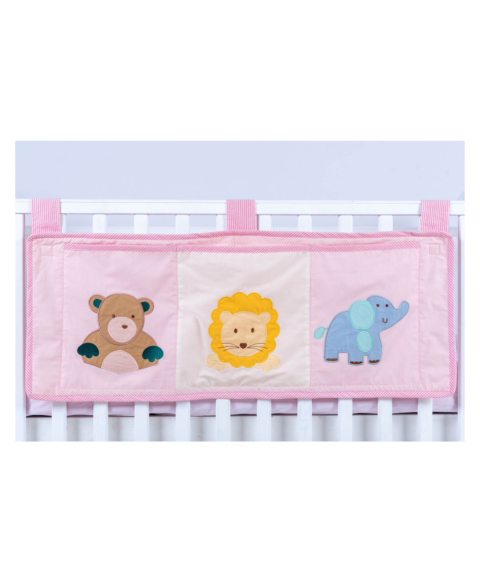Blooming Buds 3 Pocket Cot Organizer - Jungle Friends Pink-picture-21