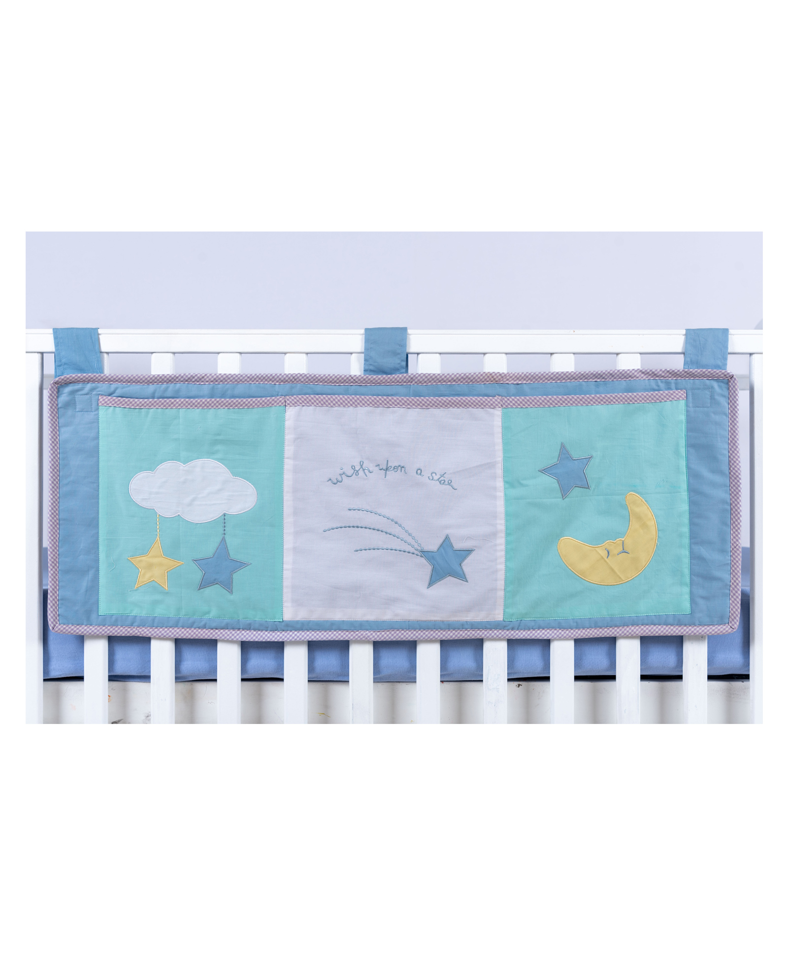 Blooming Buds 3 Pocket Cot Organizer - Sweet Lullaby Blue-picture-25