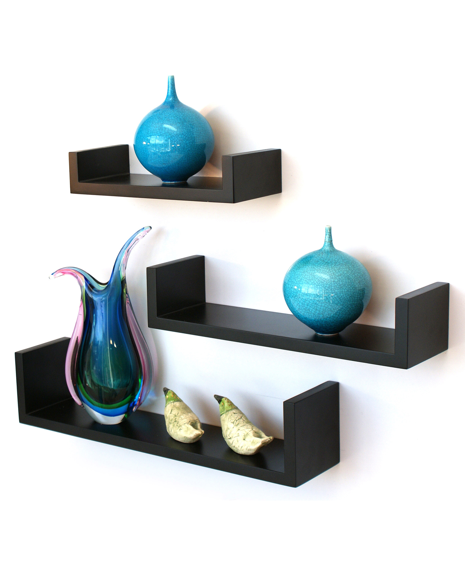 MUREN U-Shaped Wall Shelves Pack of 3 - MultiColor-image-6