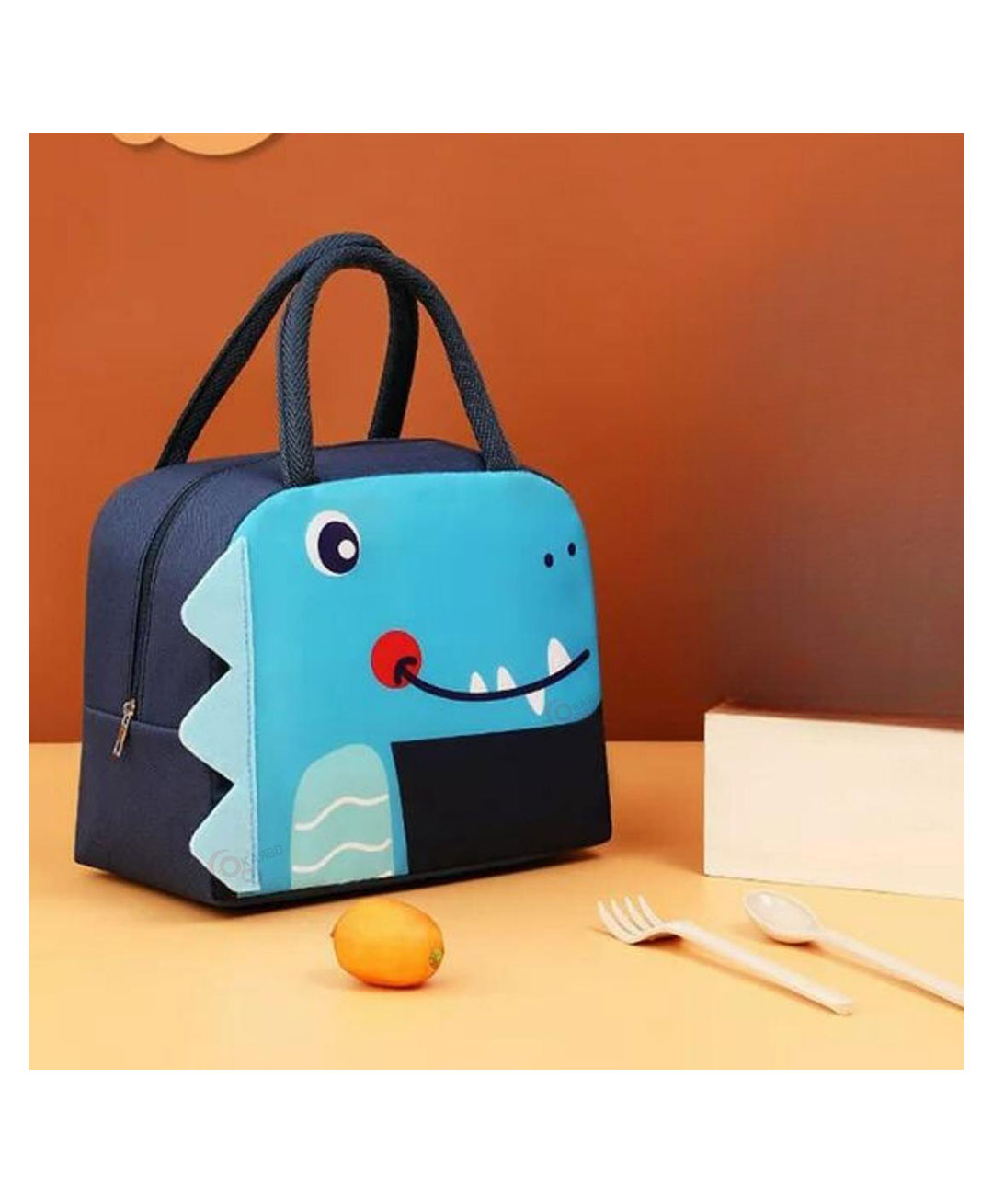 KARBD Insulated Lunch Box Bag With Aluminium Foil Insulation Dinosaur Design - Blue-image-8