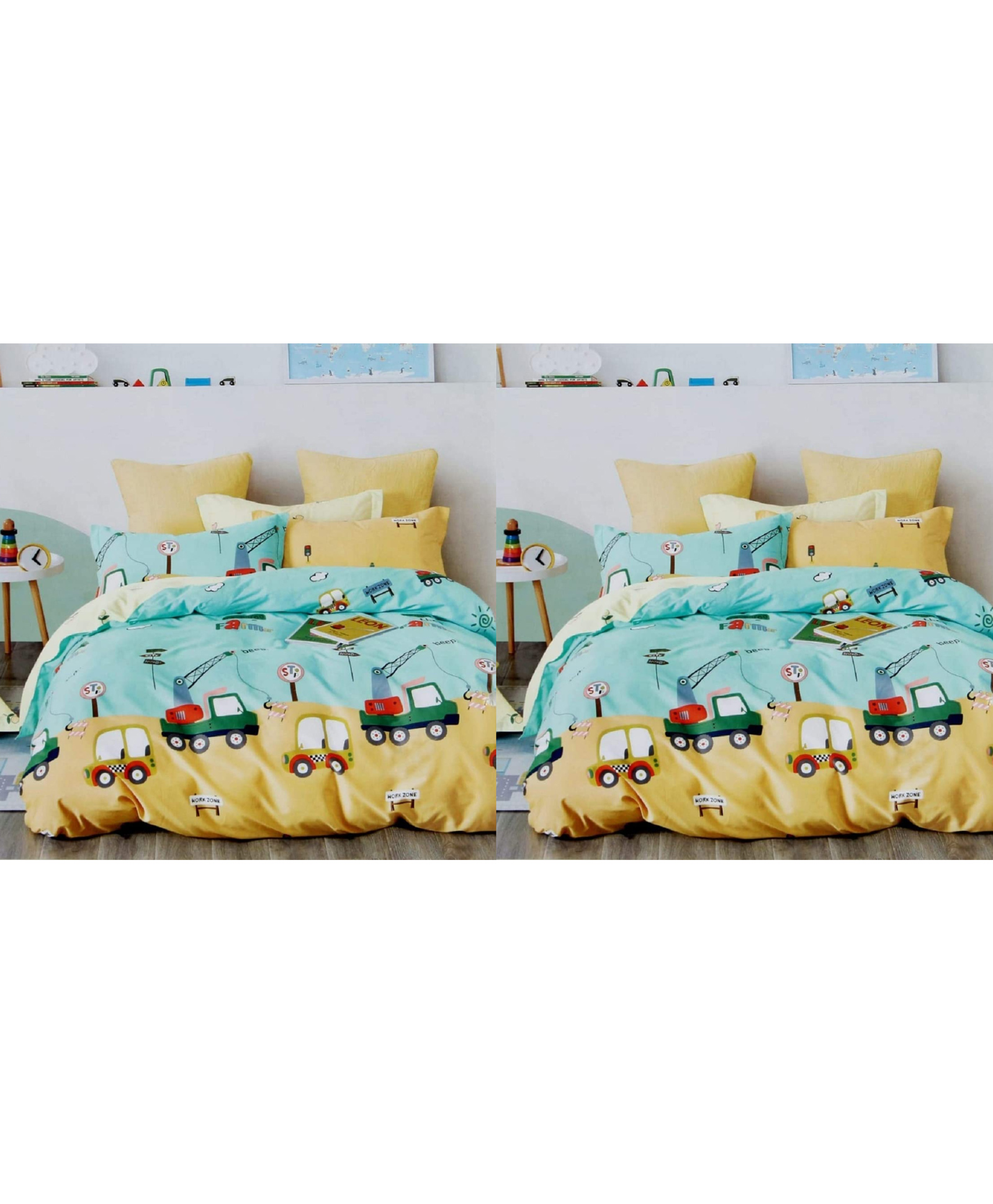 RRC Super Soft Brushed Microfiber Cotton Cartoon Printed 2 Double Bedsheet With 4 Pillow Cover- Yellow-picture-19