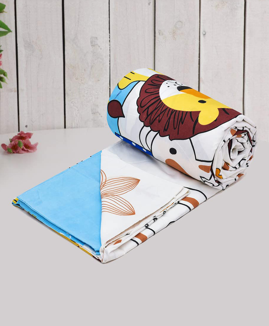 RRC Super Soft Brushed Microfiber Cotton Single Quilt Duvet Cover With Zipper Closure & Corner Ties - Blue-picture-30