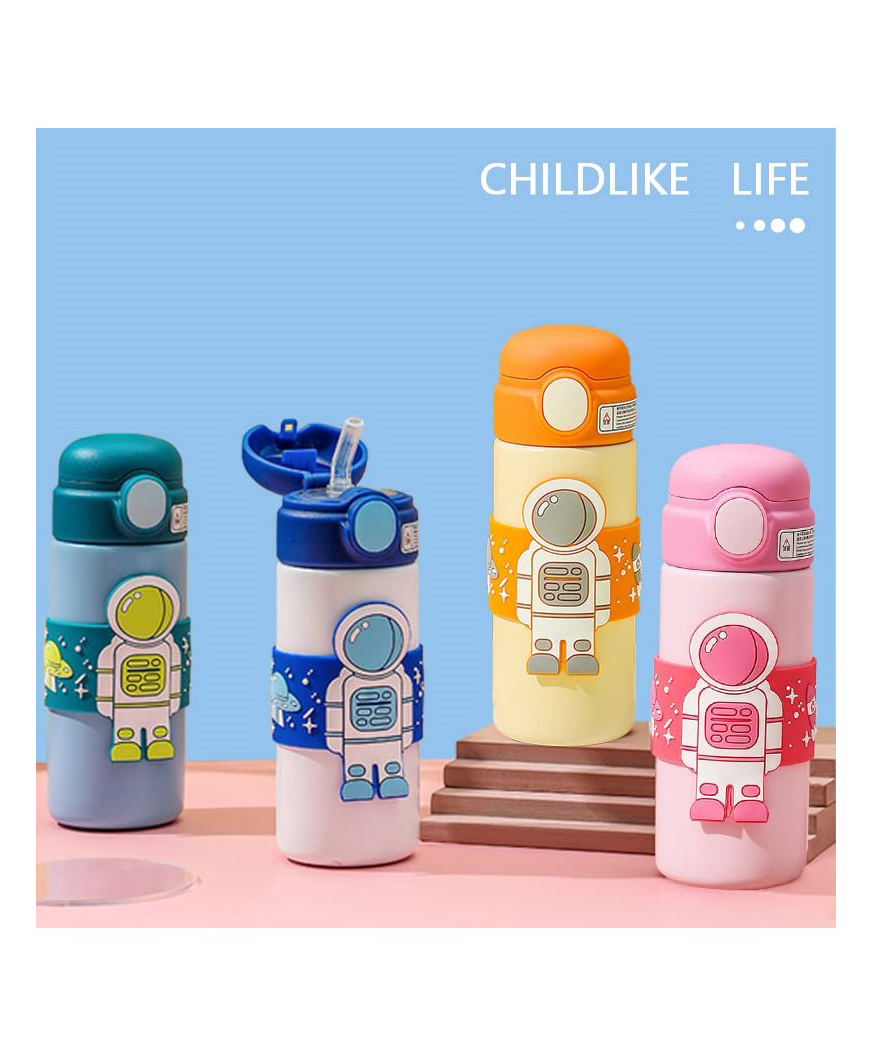 AKN TOYS Astronaut Theme Hot and Cold Water Bottle for Kids Insulated  Bottle Kids Water Bottle Double Walled Vacuum Insulated Stainless Steel Bottle - 500 ML (Color May Vary)-picture-39