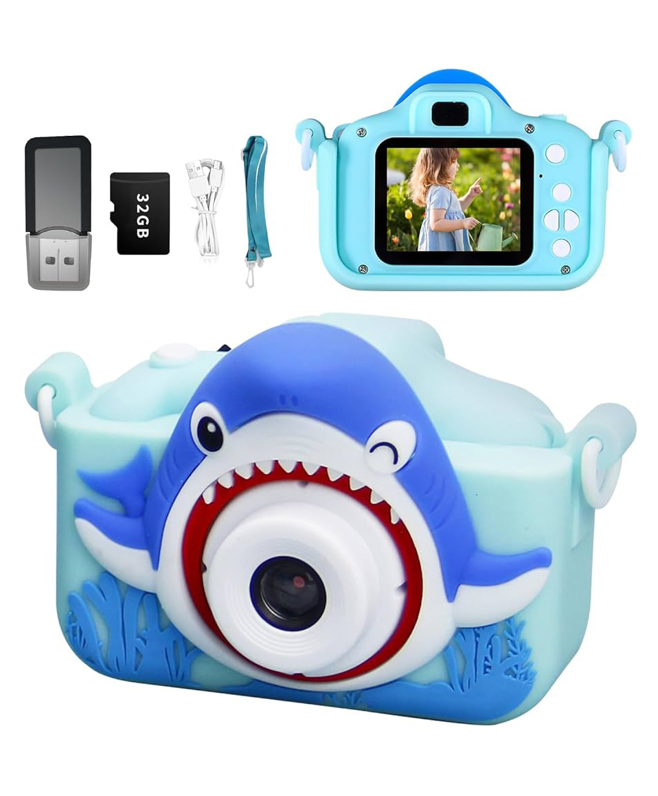 ARCADE TOYS Portable Handy Shark Camera full HD 1080P 2.0 Screen with Inbuilt Game for Kids - Colour may vary-image-34