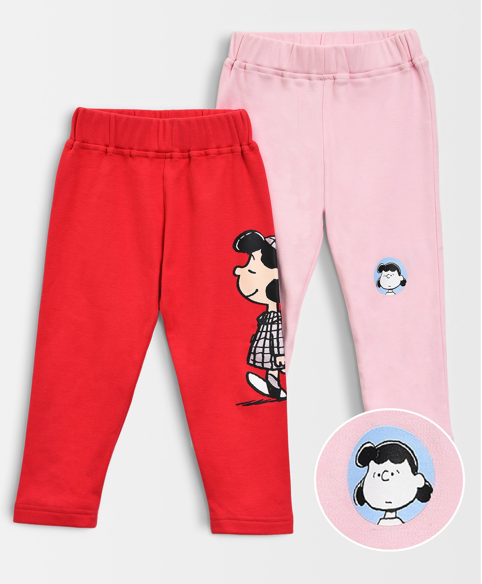 Mi Arcus Peanuts Featuring Pack Of 2 80% Cotton 20% Polyester Lucy Pelt Printed Pajamas - Red & Pink-picture-26