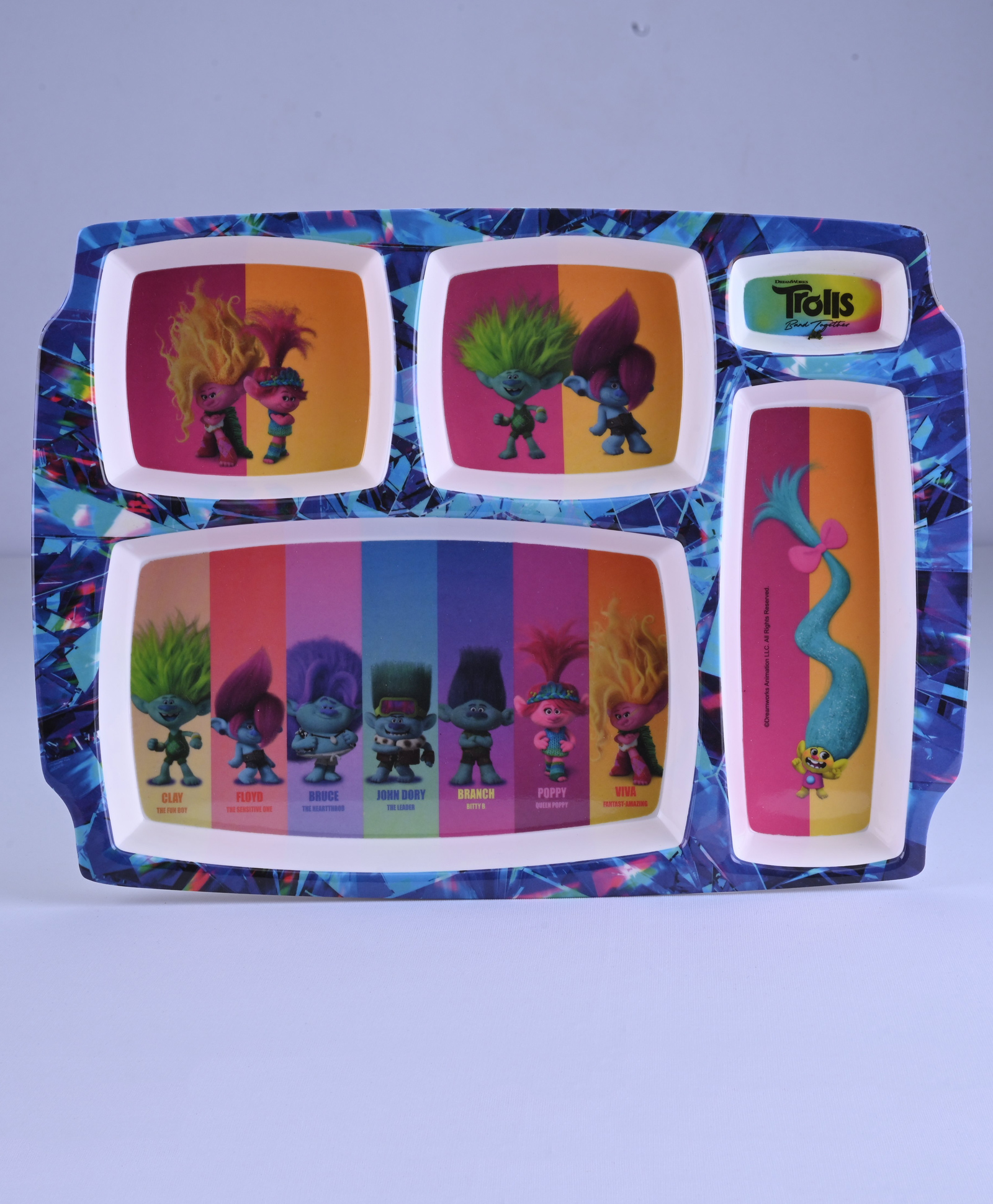 Servewell 5 Partition Plate Trolls Theme - Multicolour-image-26