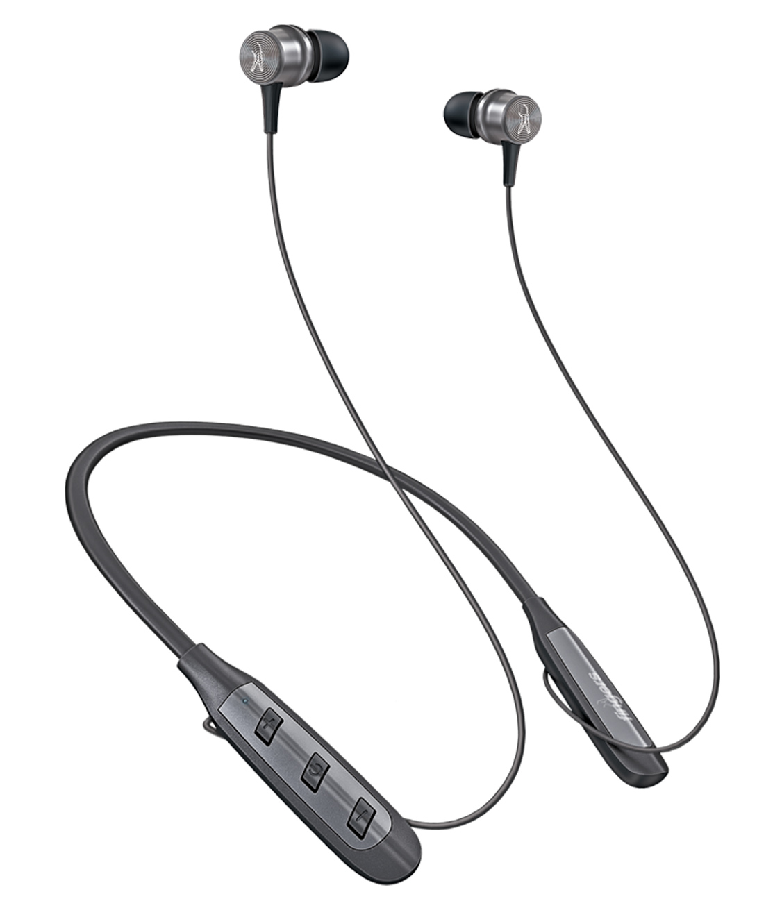 FINGERS Cozy Wireless in-Ear Bluetooth Neckband Earphones with 40-hour Playtime Classic Black Dark Silver-image-44