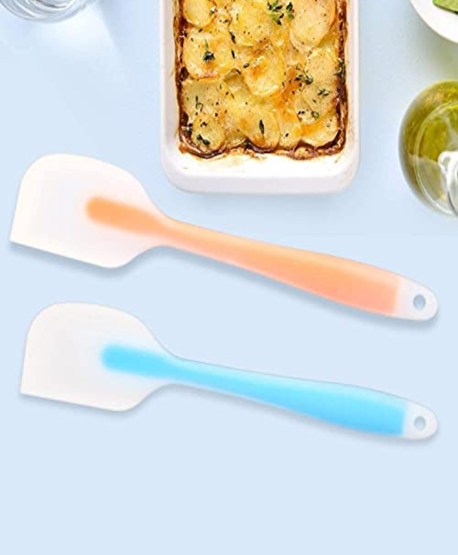 Evafly Silicone Spatula Set with Basting Brush Non-Stick & Heat Resistant Food Grade Safe Assorted Colour - Pack of 2-image-13