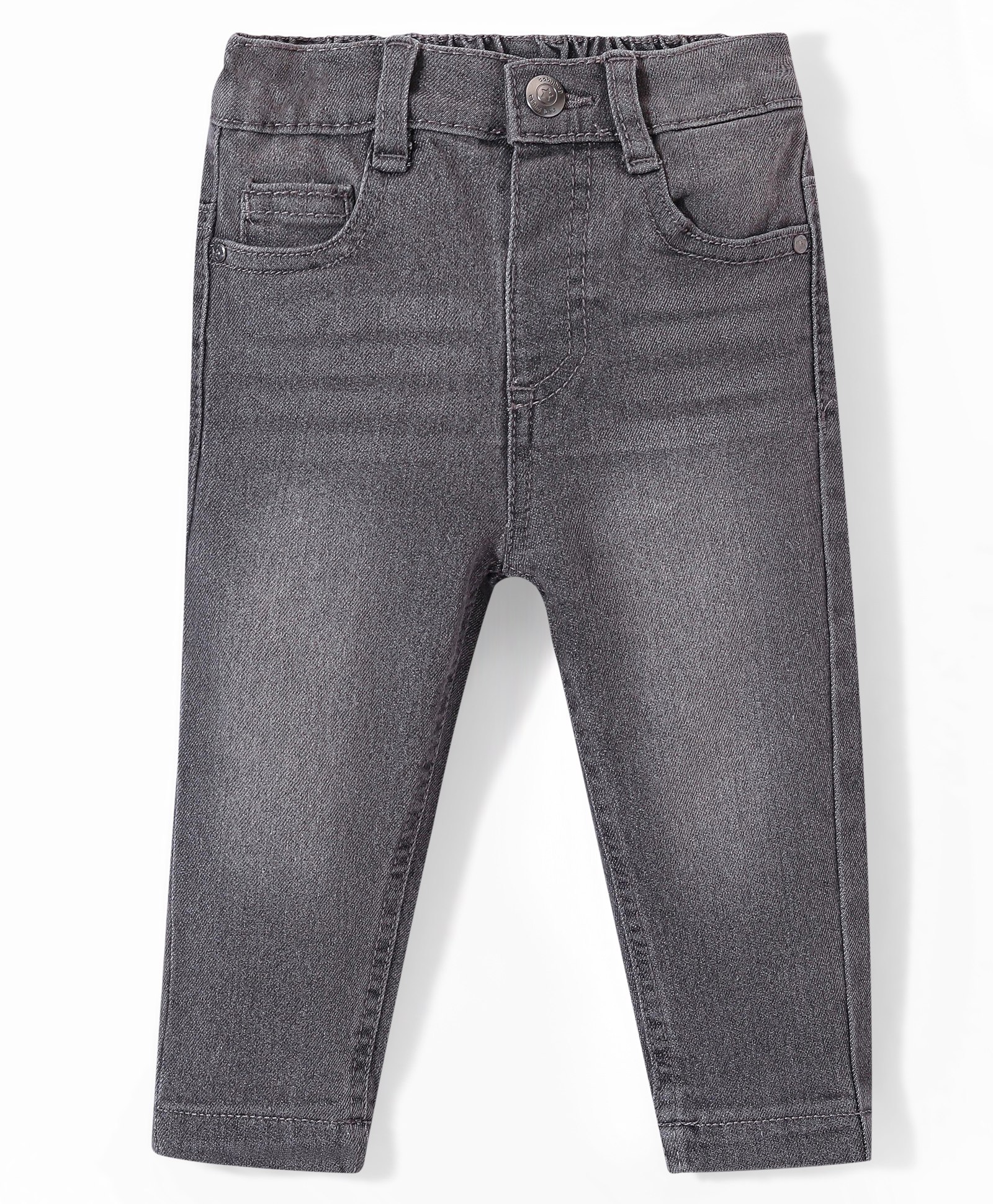 Babyhug Denim Full Length With Stretch Washed Jeans - Charcoal Grey-picture-19