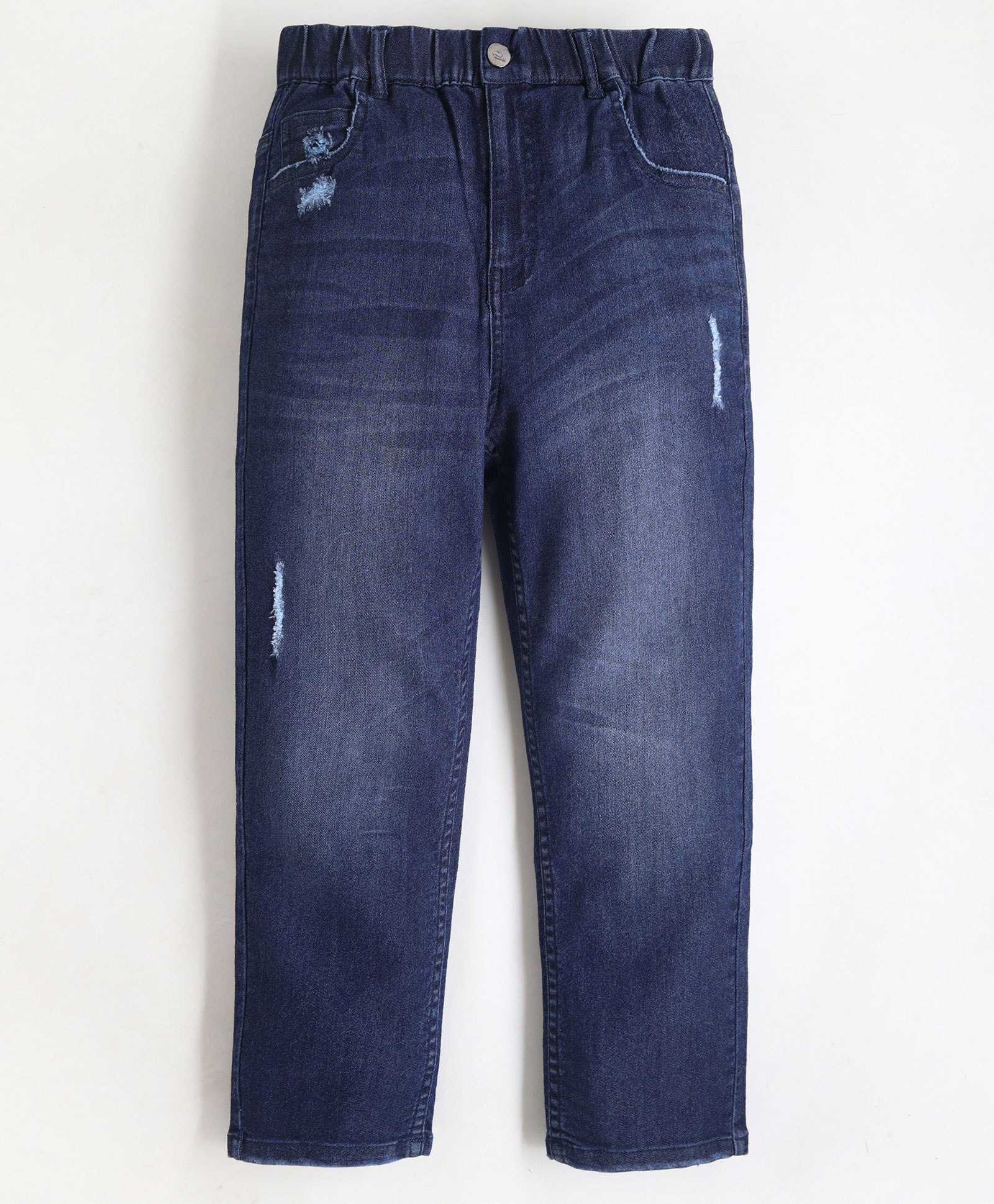 Cherry Crumble By Nitt Hyman Stylish Unisex Solid Denim Stretchable Jeans -  Navy Blue-picture-12