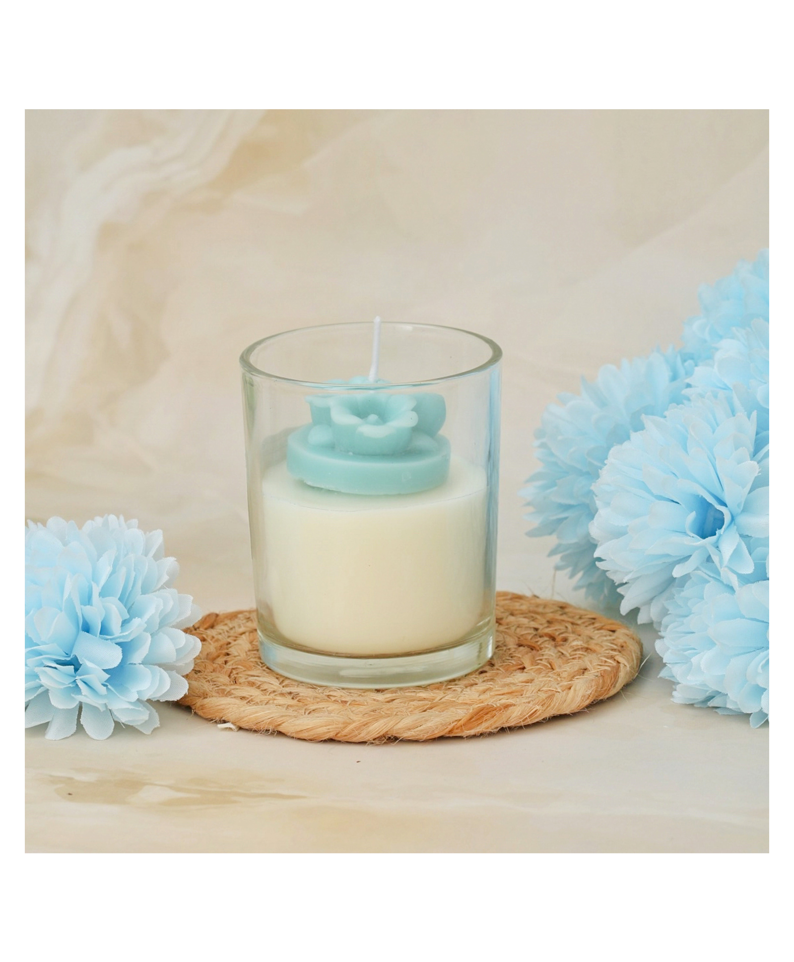 The Procure Store Tulip Floral Design Aromatic Scented Candle- Blue-image-9