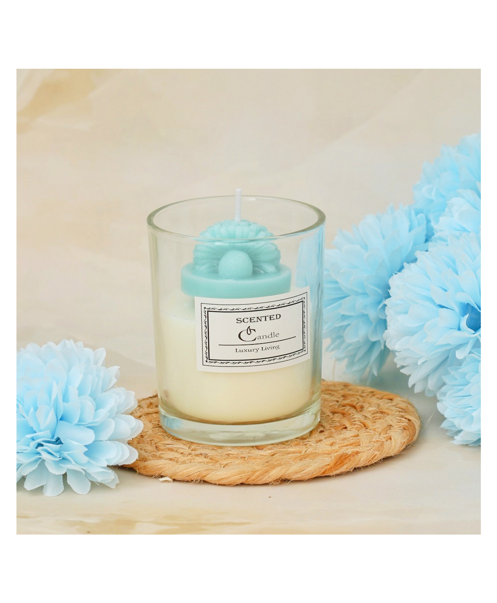 The Procure Store Sunflower Design Scented Candle- Blue-picture-17