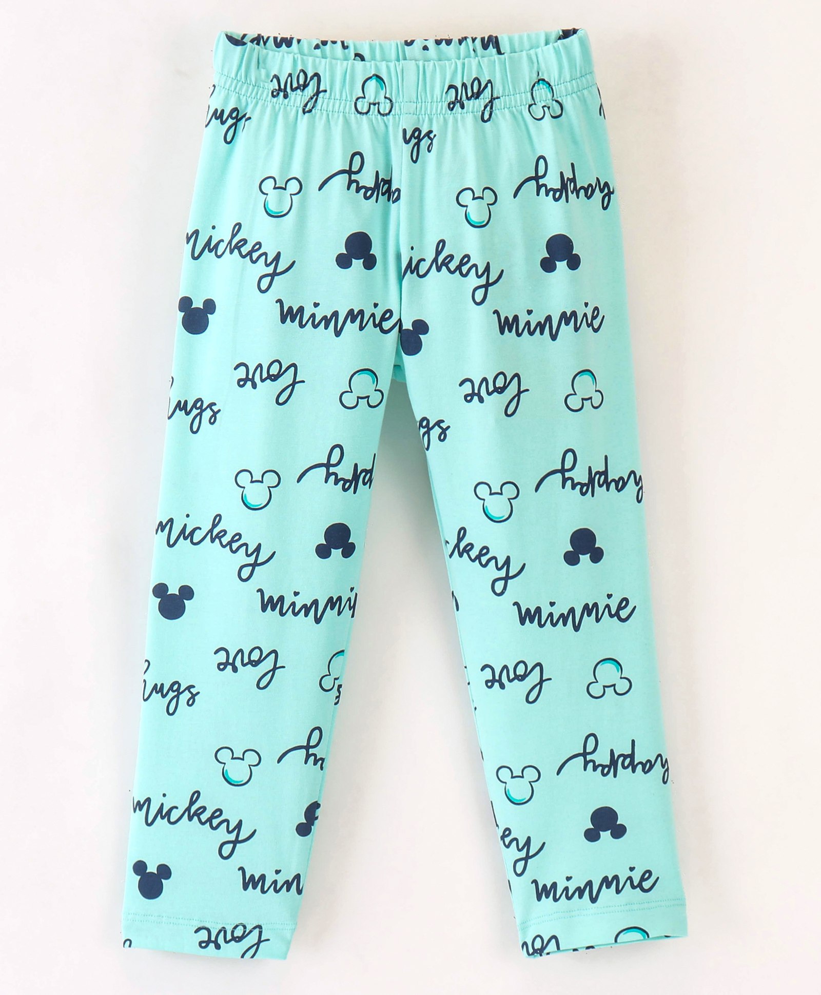 Doreme Single Jersey Full Length Leggings Minnie Mouse Printed - Cyan Blue-image-39