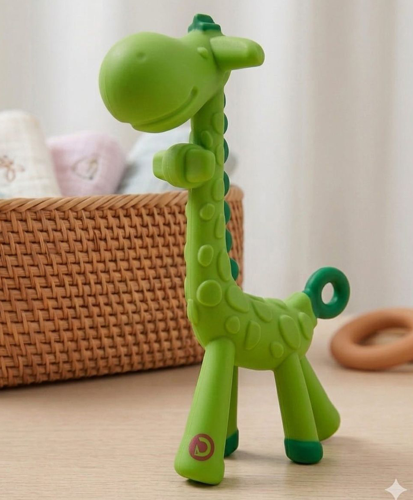 BOXOT IMPEX Giraffe Shape Food Grade/BPA Free Silicone Teething Baby Teether(Color may vary)-image-10