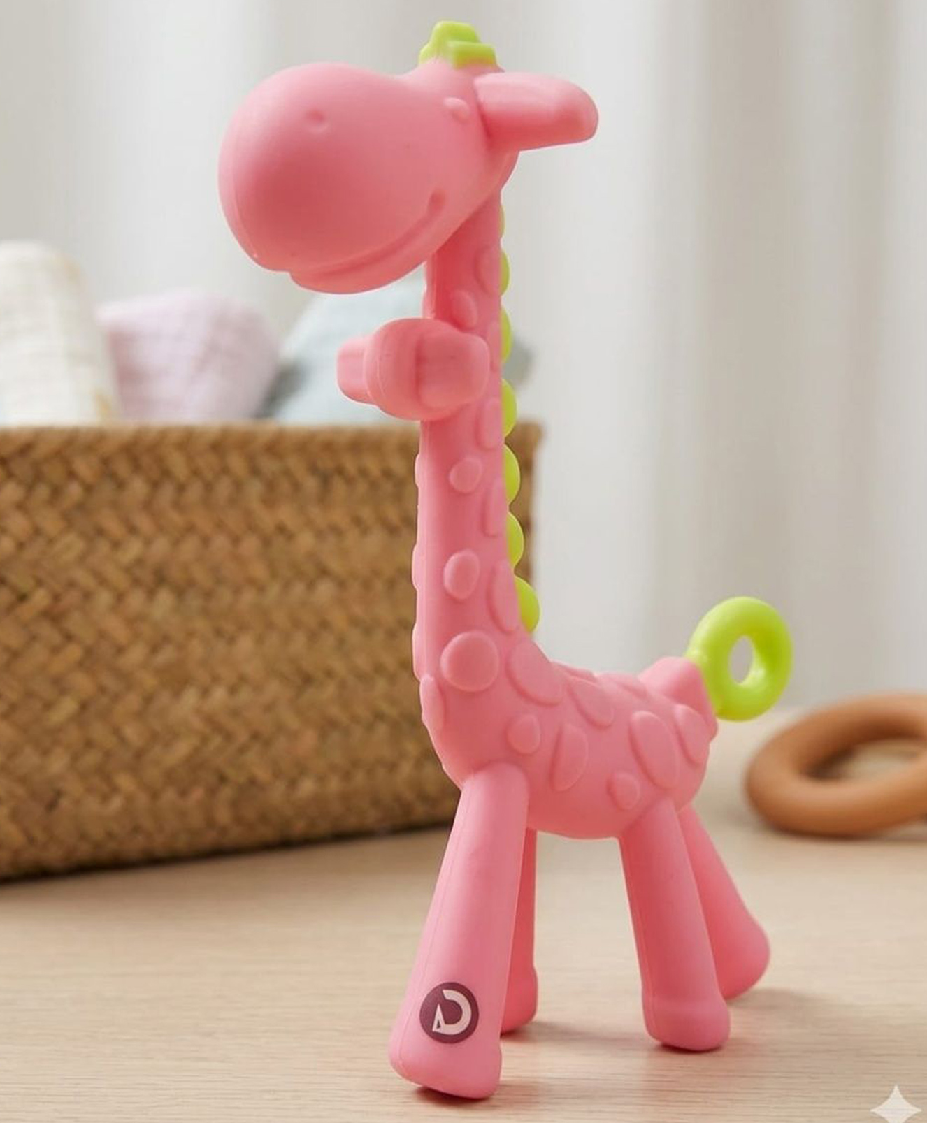 BOXOT IMPEX Giraffe Shape Food Grade/BPA Free Silicone Teething Baby Teether(Color may vary)-picture-13