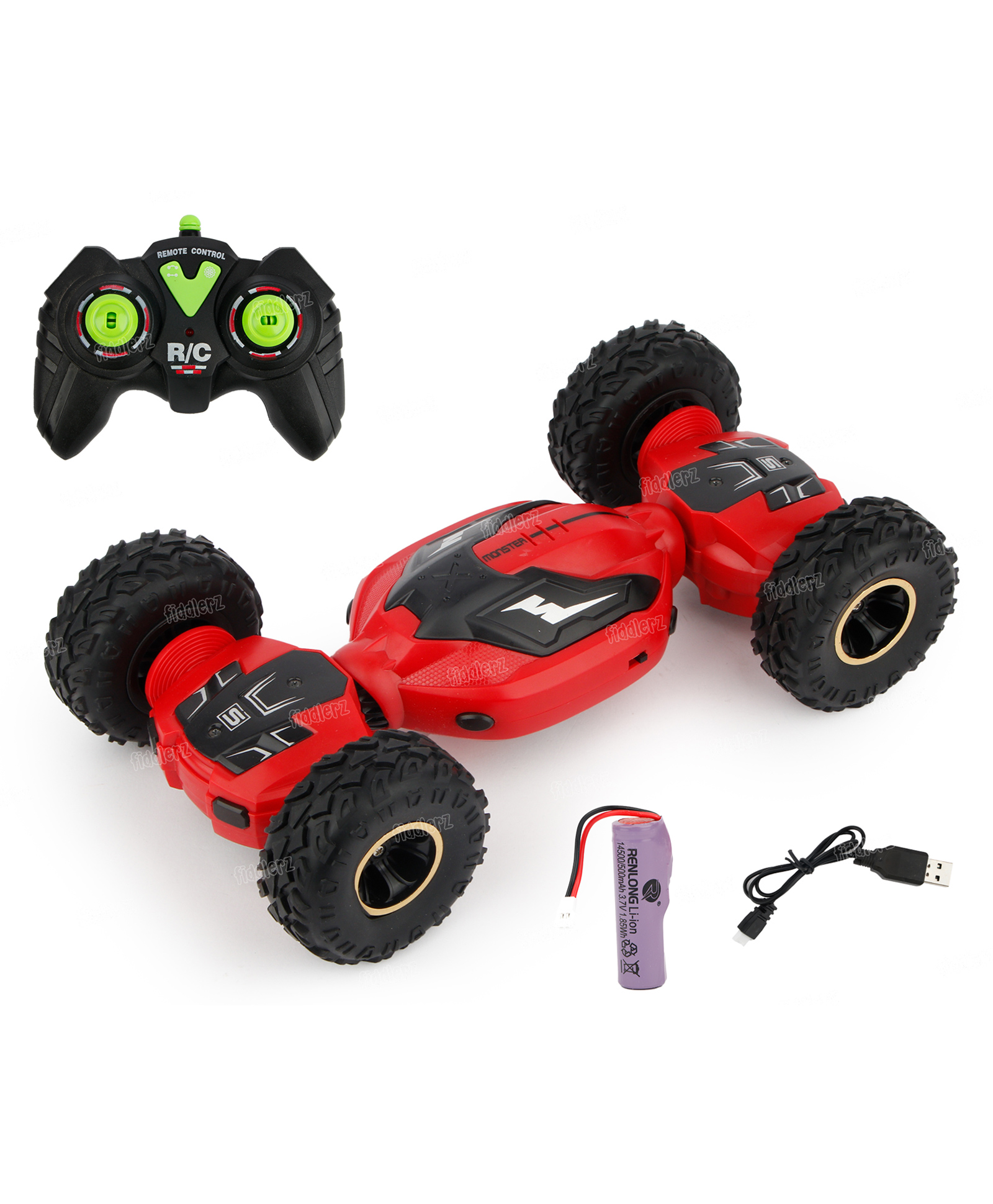Fiddlerz Remote Control Car Slint Drift Car Toy, RC 4WD Rechargeable High Speed Stunt Car Toy Vehicles For Kids - Red-picture-33