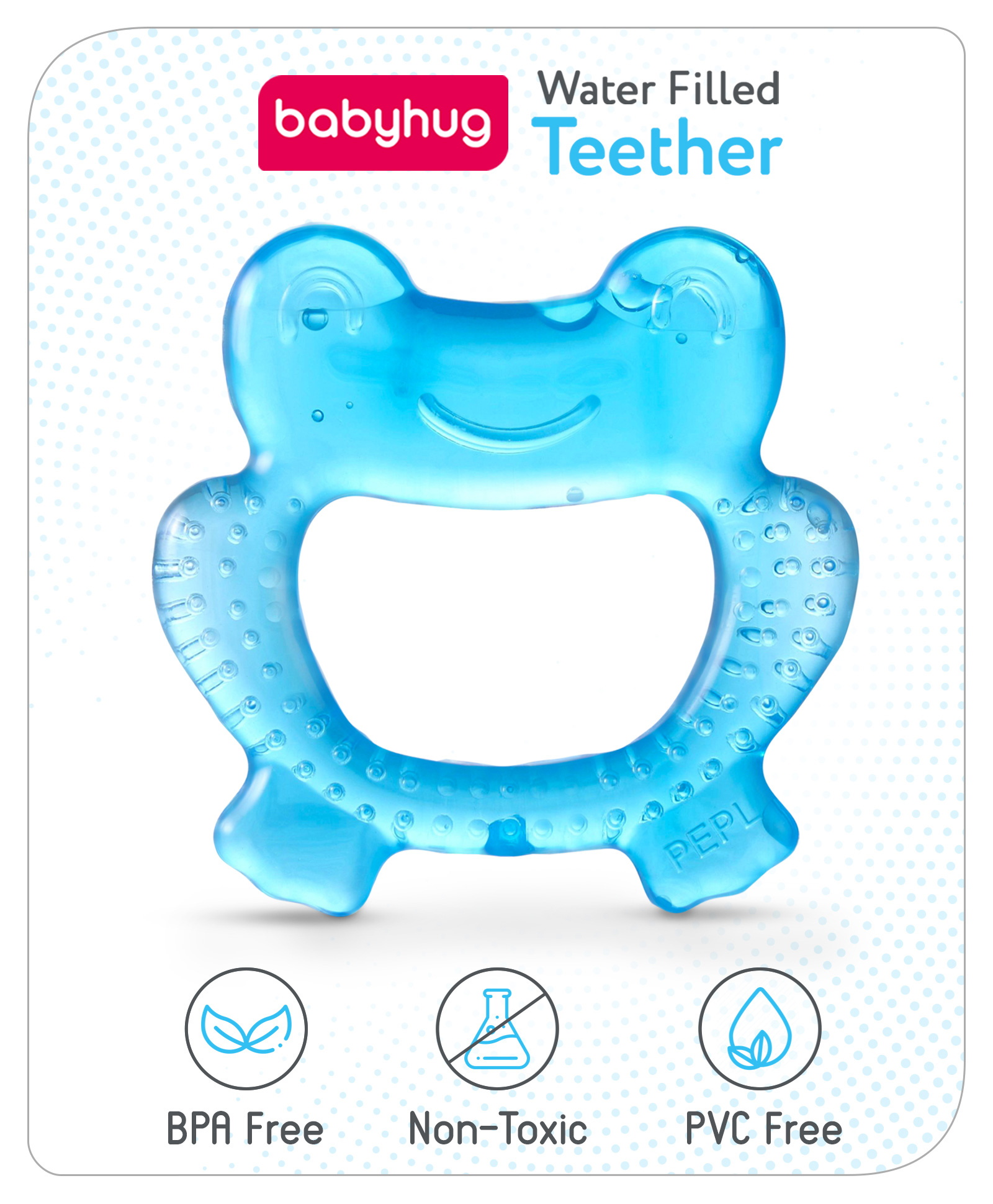 Babyhug Water Filled Frog Shape Teether -Blue-picture-24