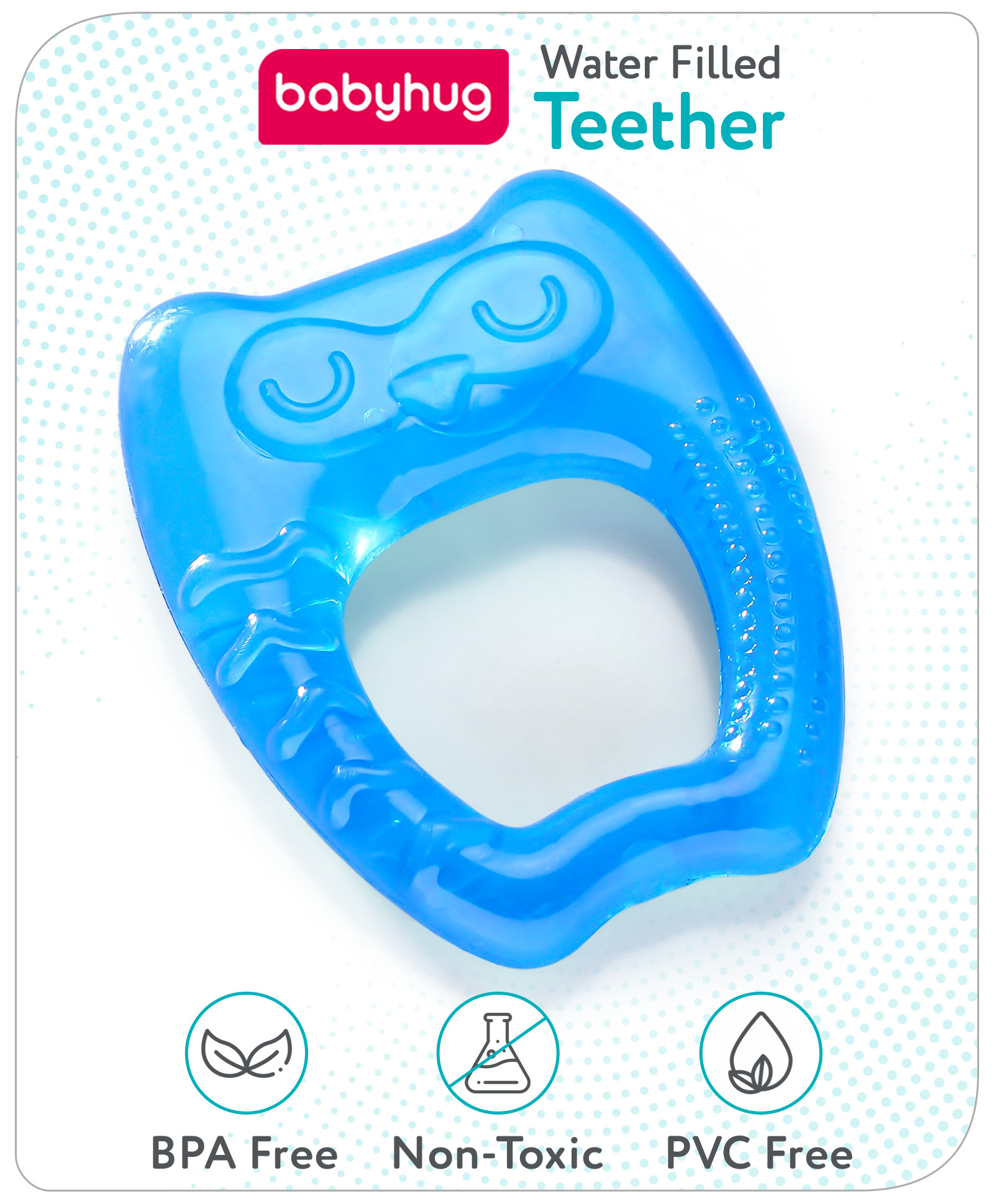 Babyhug Water Filled Owl Shape Teether -Blue-picture-23