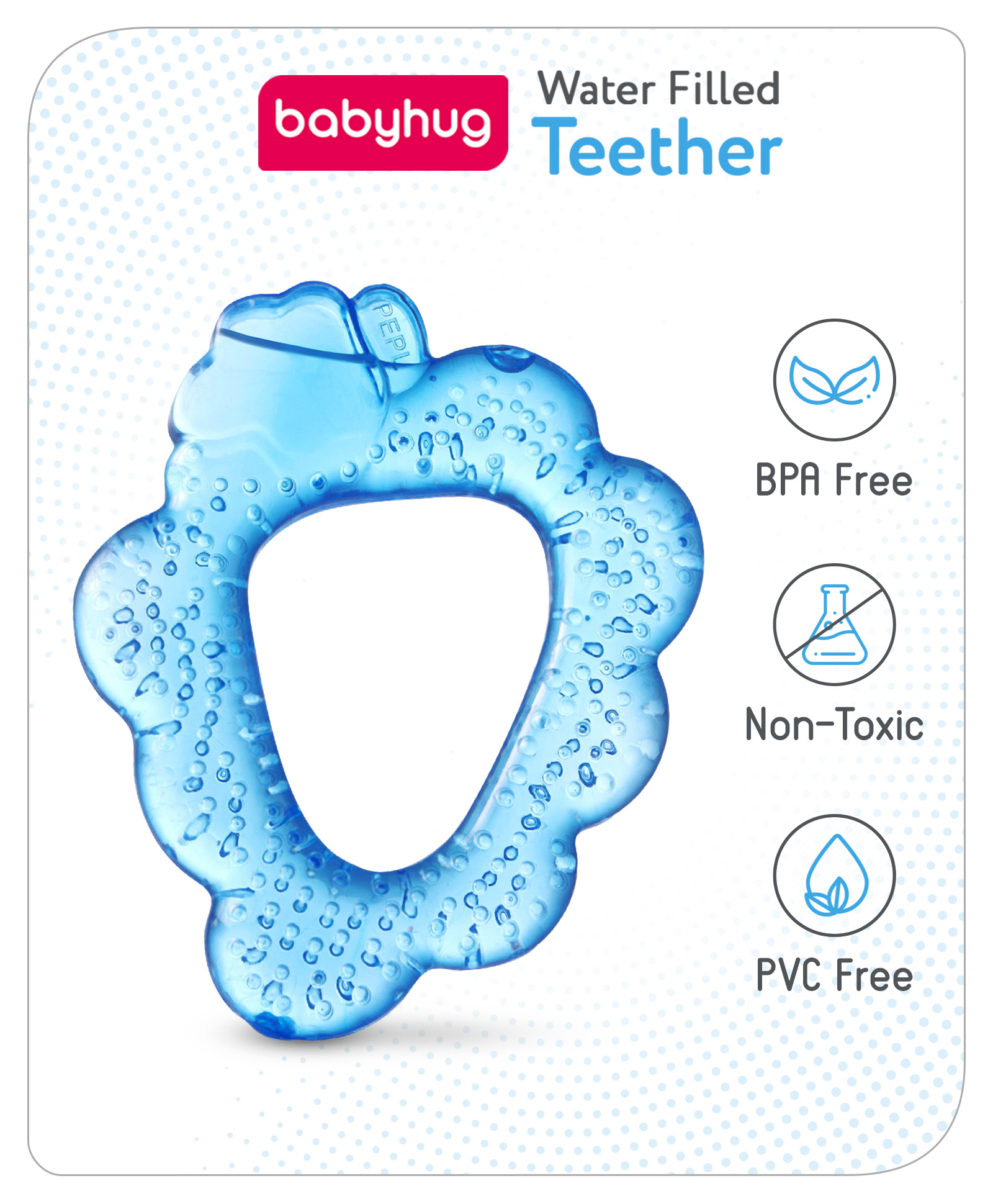 Babyhug Water Filled Cherry Shape Teether -Blue-picture-10