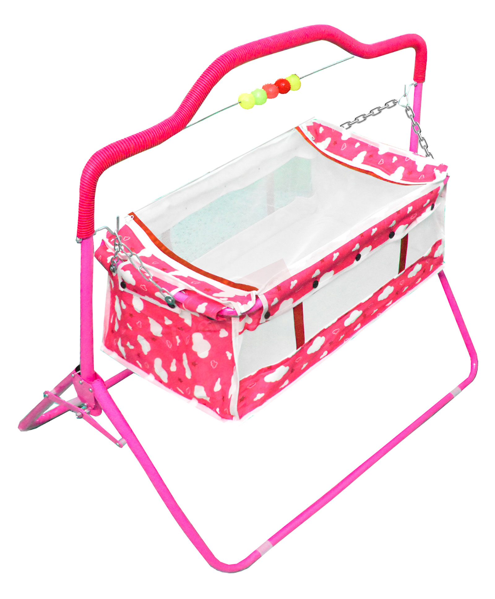 VParents Bunny New Born Baby Crib Bassinet cot Swing Cradle Jhula Palna (Pink)-picture-30