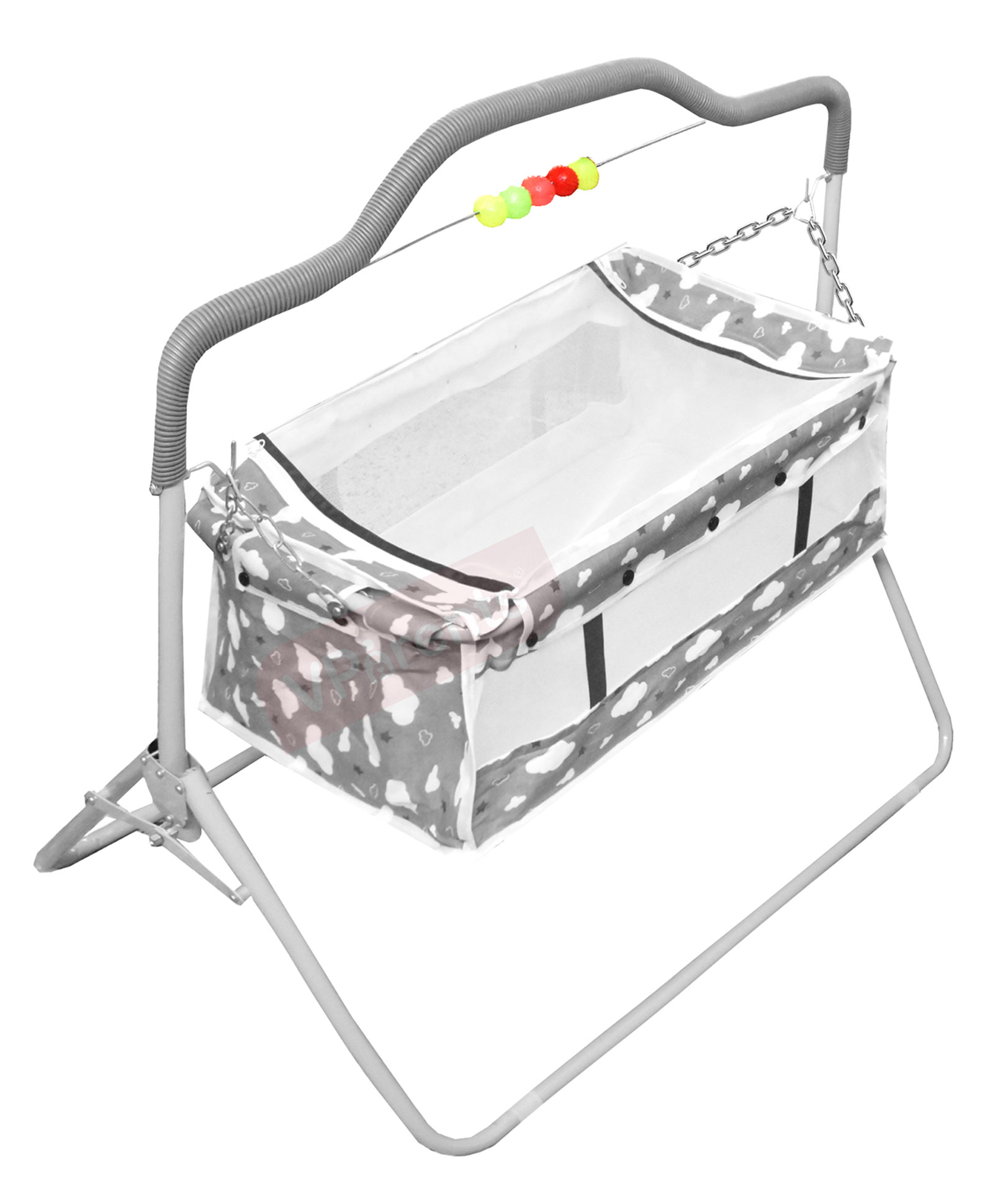VParents Bunnyi New Born Baby Crib Bassinet cot Swing Cradle Jhula Palna (Grey)-picture-31